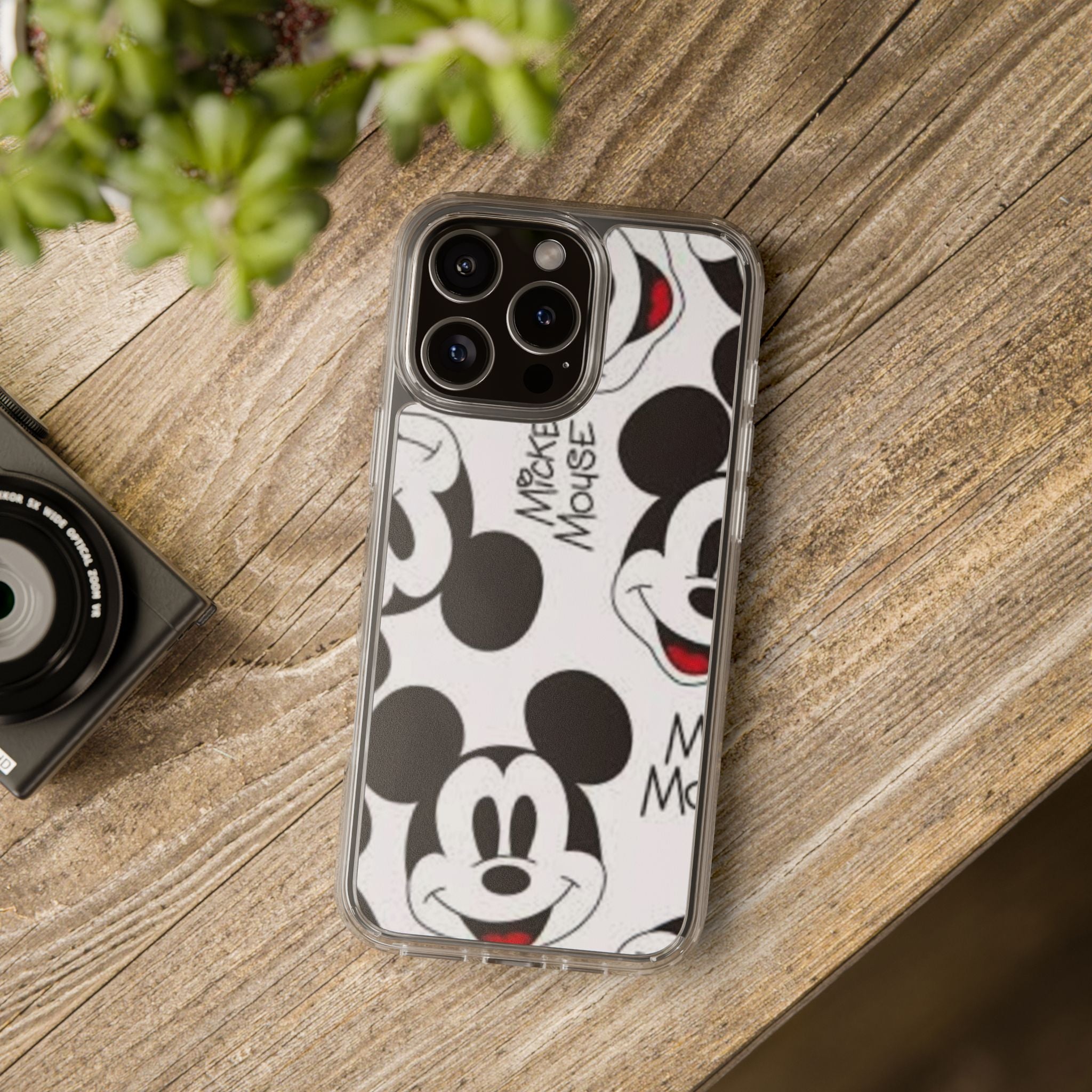 Mickey Mouse Clear Phone Case – Retro Cartoon Pattern Clear Case
