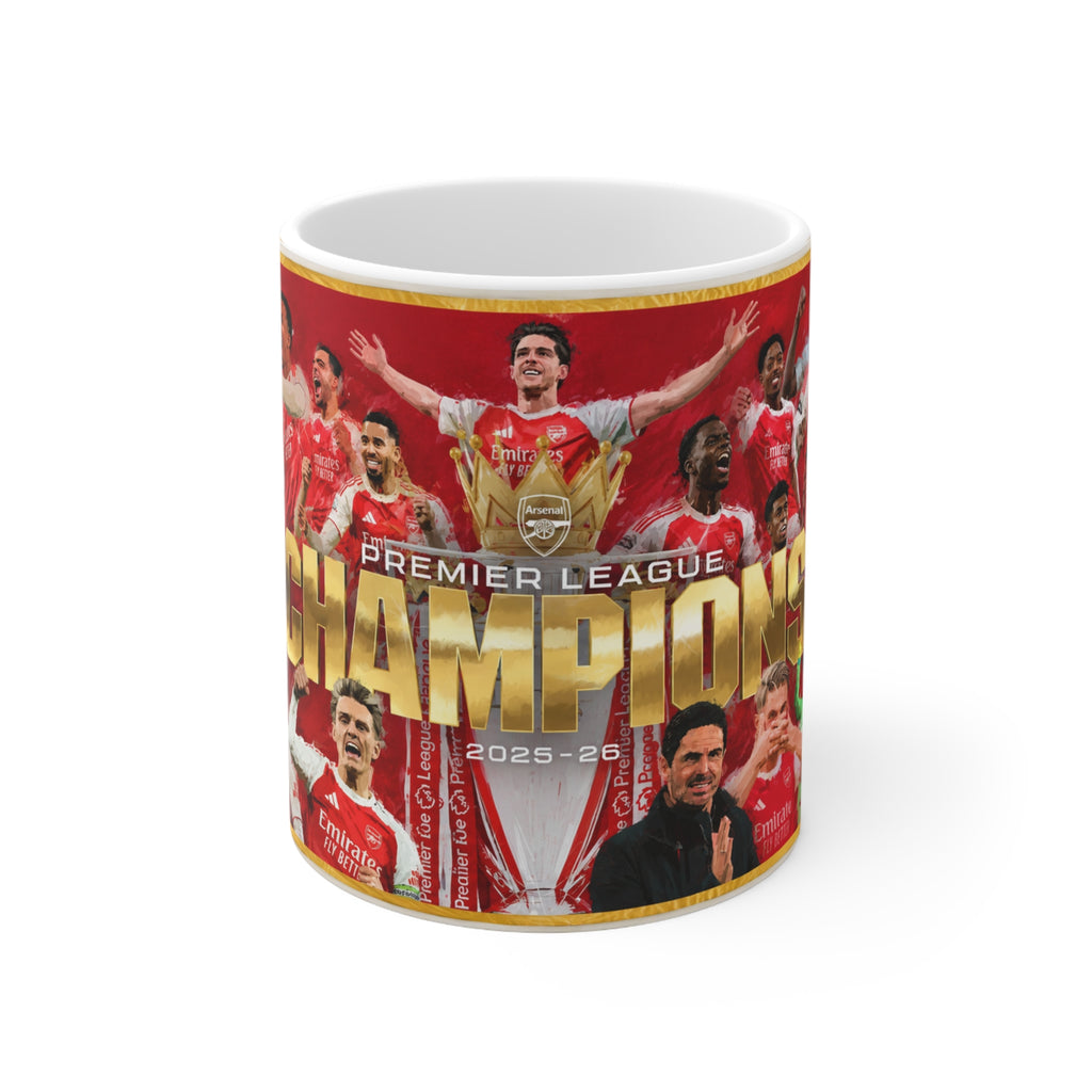 Arsenal Champions Premier League Ceramic Mug — 11oz & 15oz Team Celebration Coffee Cup