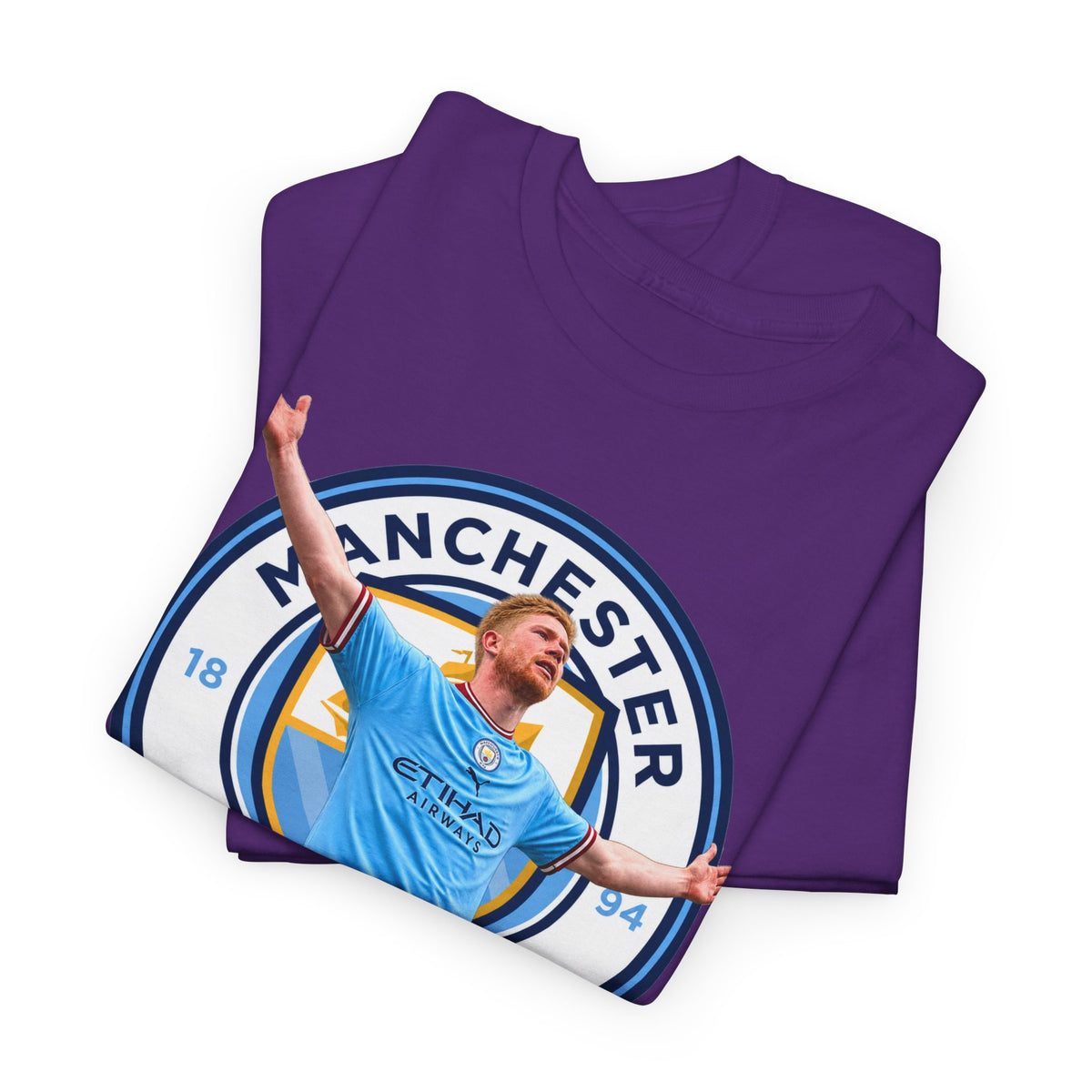 Kevin De Bruyne Manchester Football Club Legend Cotton T-Shirt — Player Celebration Graphic T-Shirt