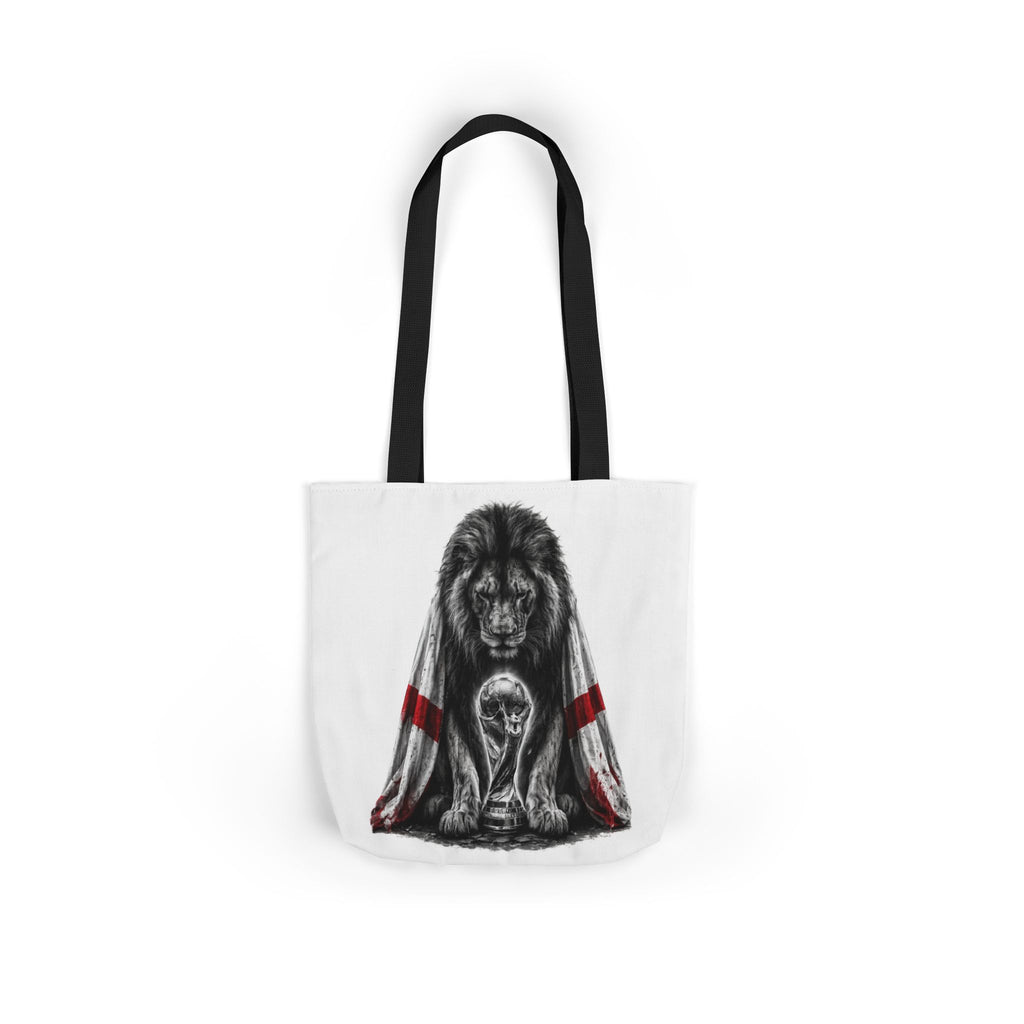 England Lion Guardian Canvas Tote — Protective Lion & Cub Illustration Tote Bag