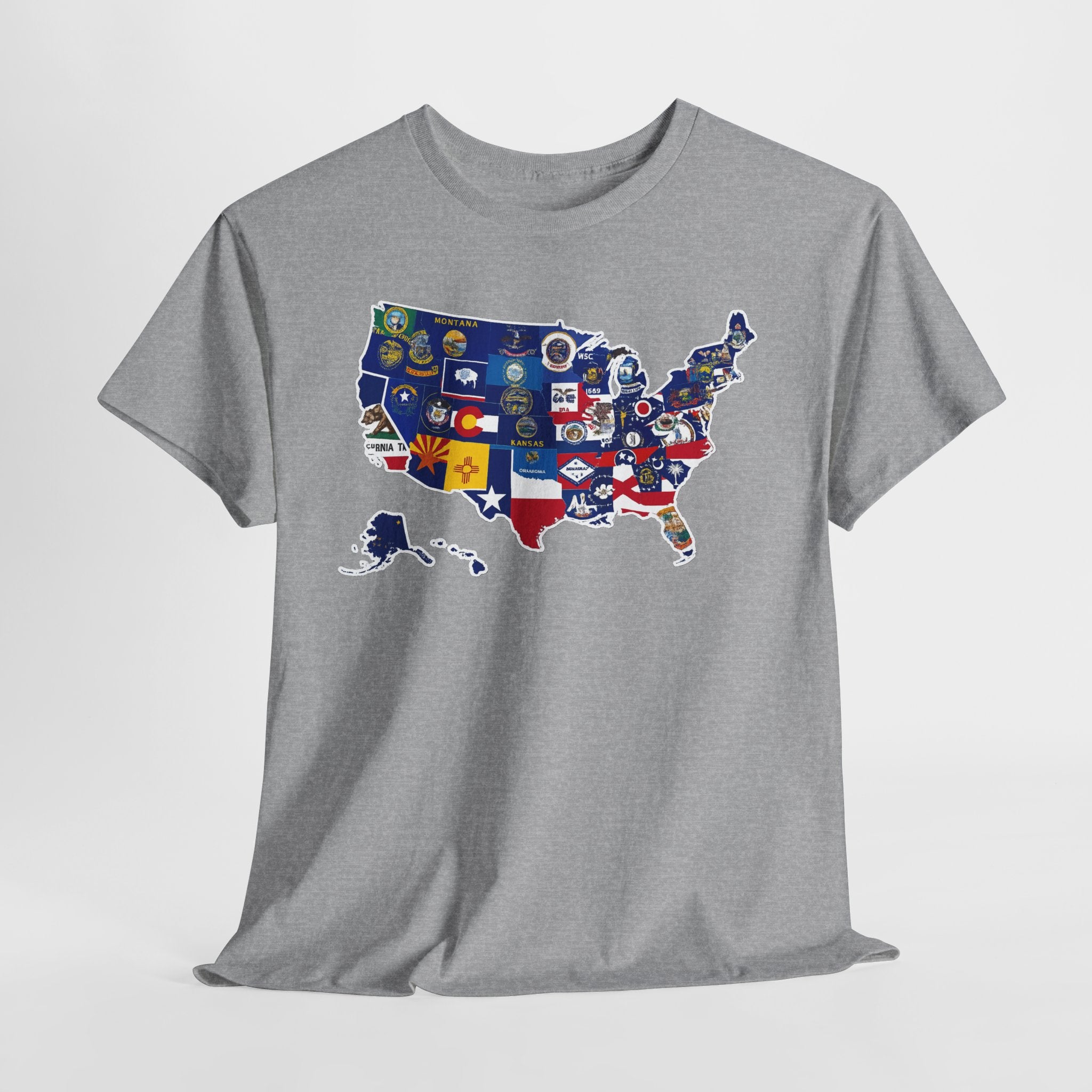 USA Map Flag T-Shirt — United States State Flag Map Tee