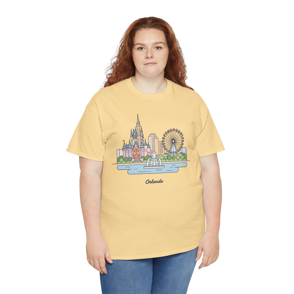 Orlando Skyline T-Shirt — Cute Cityscape Graphic Tee with 'Orlando' Text
