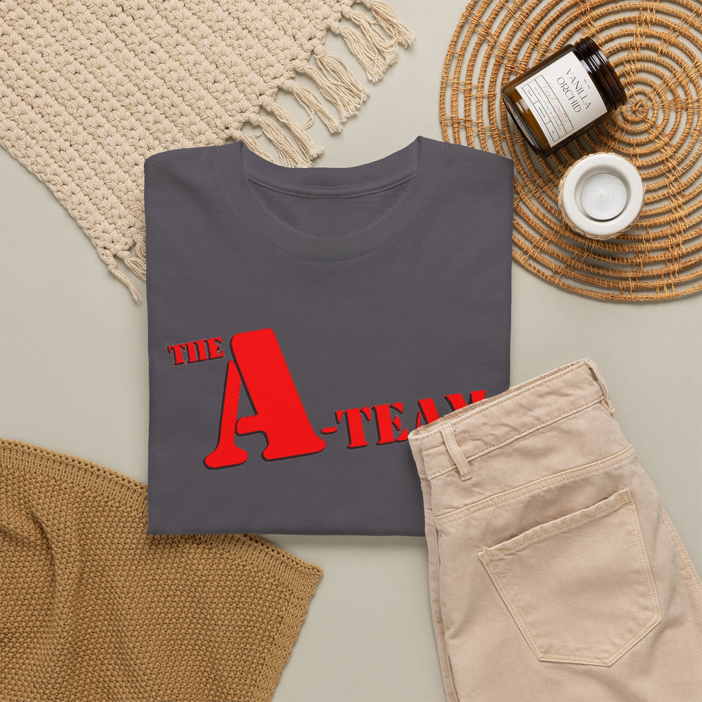 A-Team Graphic Tee — Retro Red Logo Vintage Crew T-Shirt