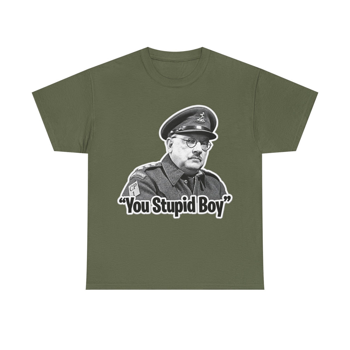Dads Army Inspired You Stupid Boy T-Shirt — Vintage Cop Illustration Funny Graphic Tee