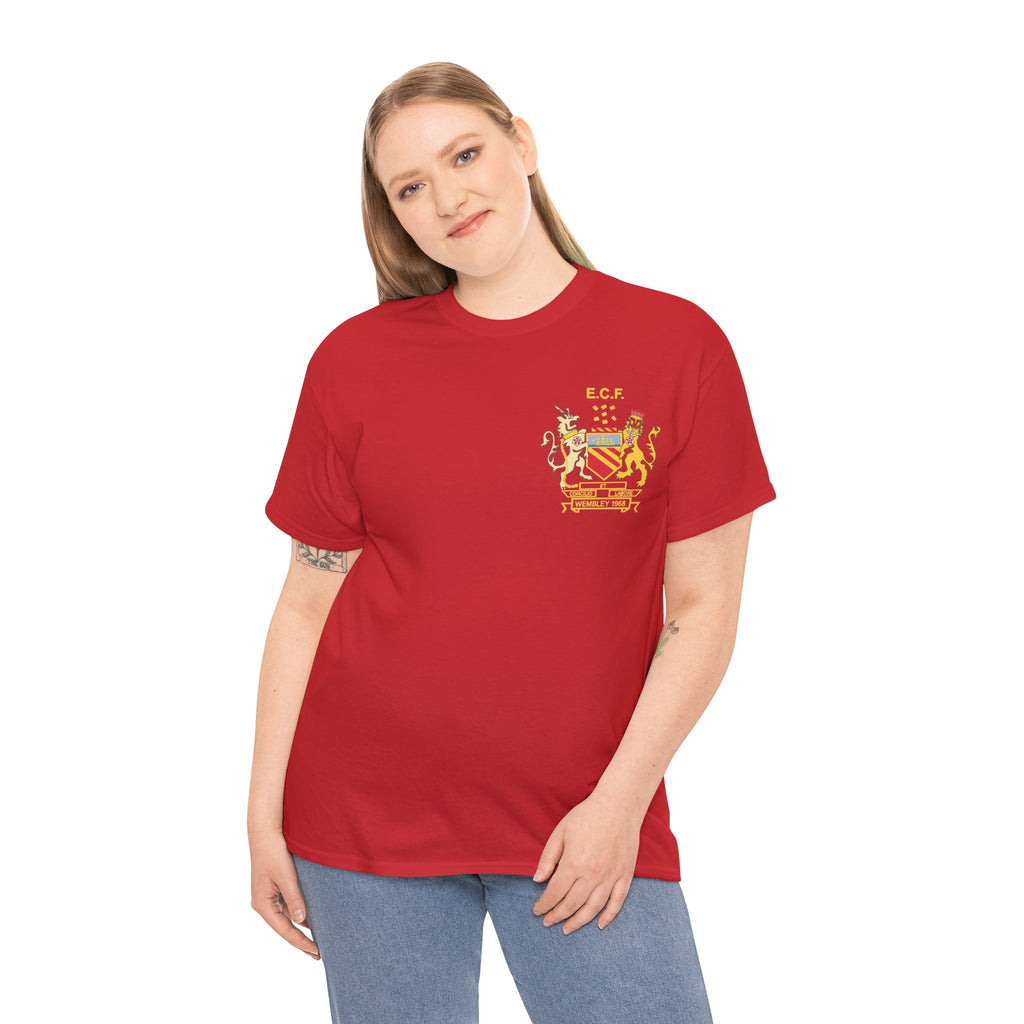 Manchester United Wembley 1968 Heraldic Crest Tee — Vintage Coat of Arms Chest Print