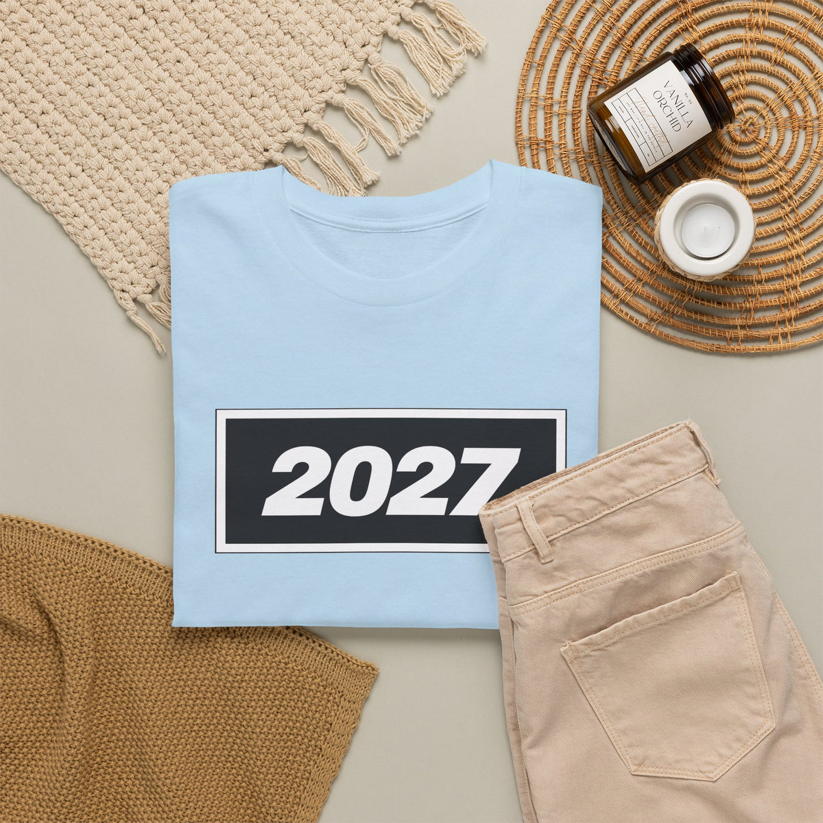 Oasis Inspired 2027 Graphic Tee — Minimal Year Rectangle T‑Shirt for New Year Celebrations