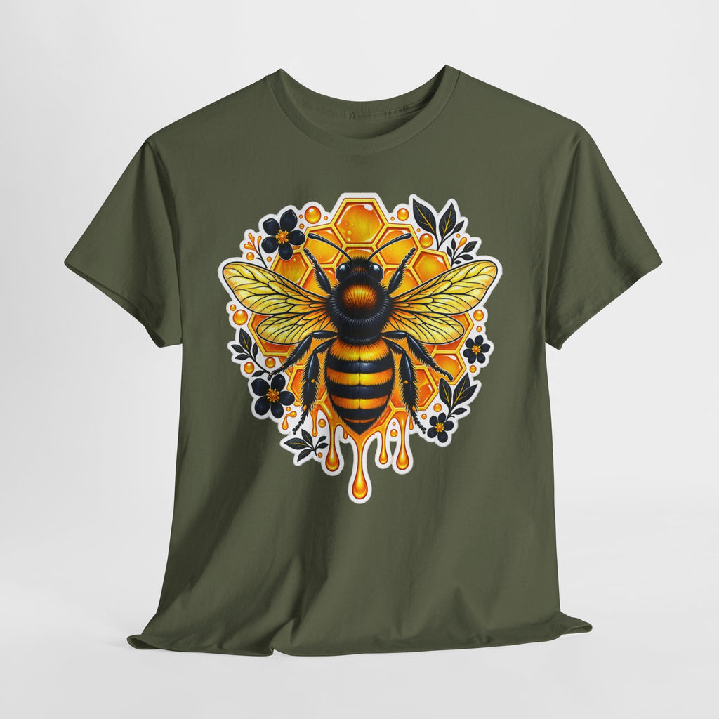 Manchester Bee Honeycomb T‑Shirt — Floral Dripping Honey Graphic Tee