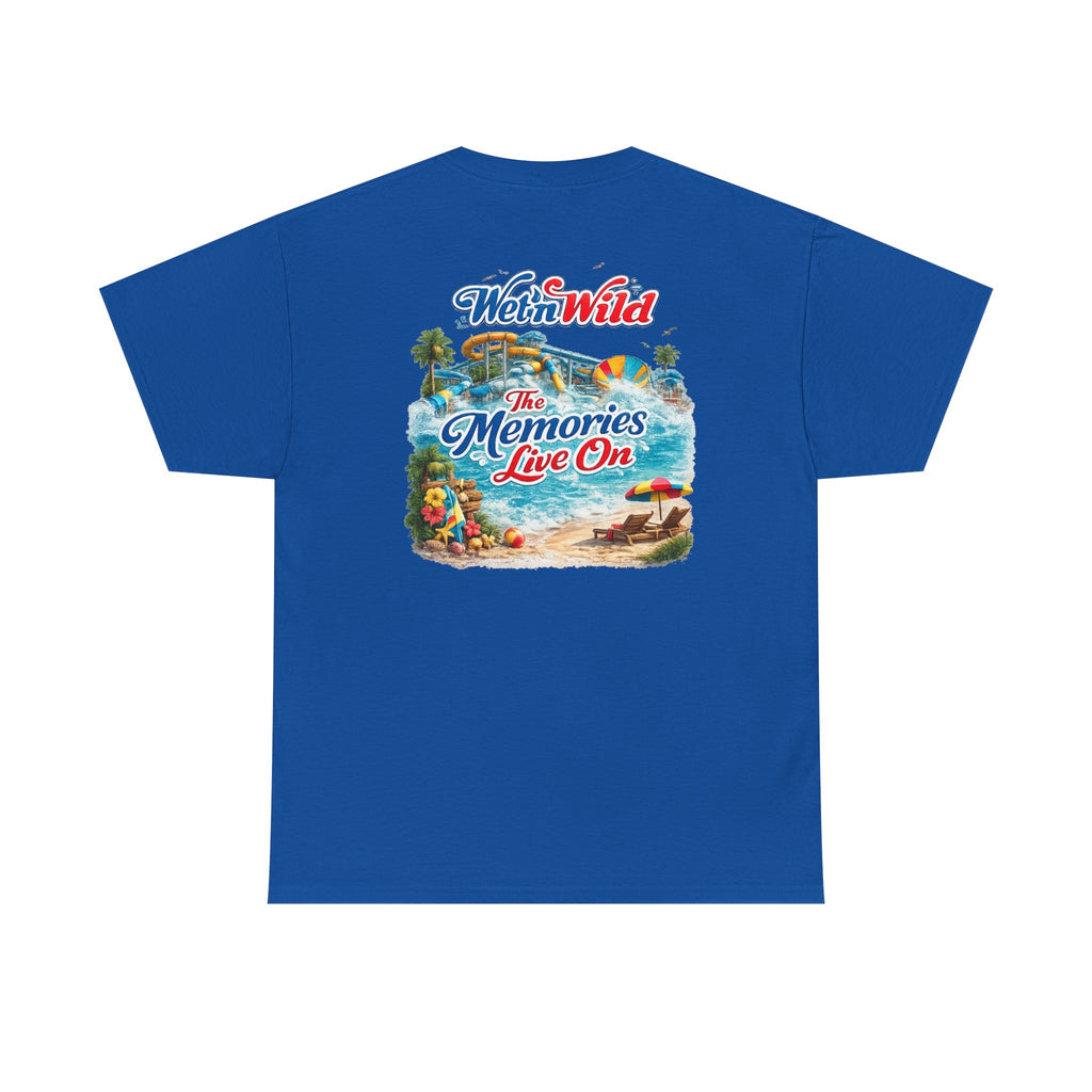 Wet'n Wild Beach Tee — "The Memories Live On" Retro Island Graphic Shirt