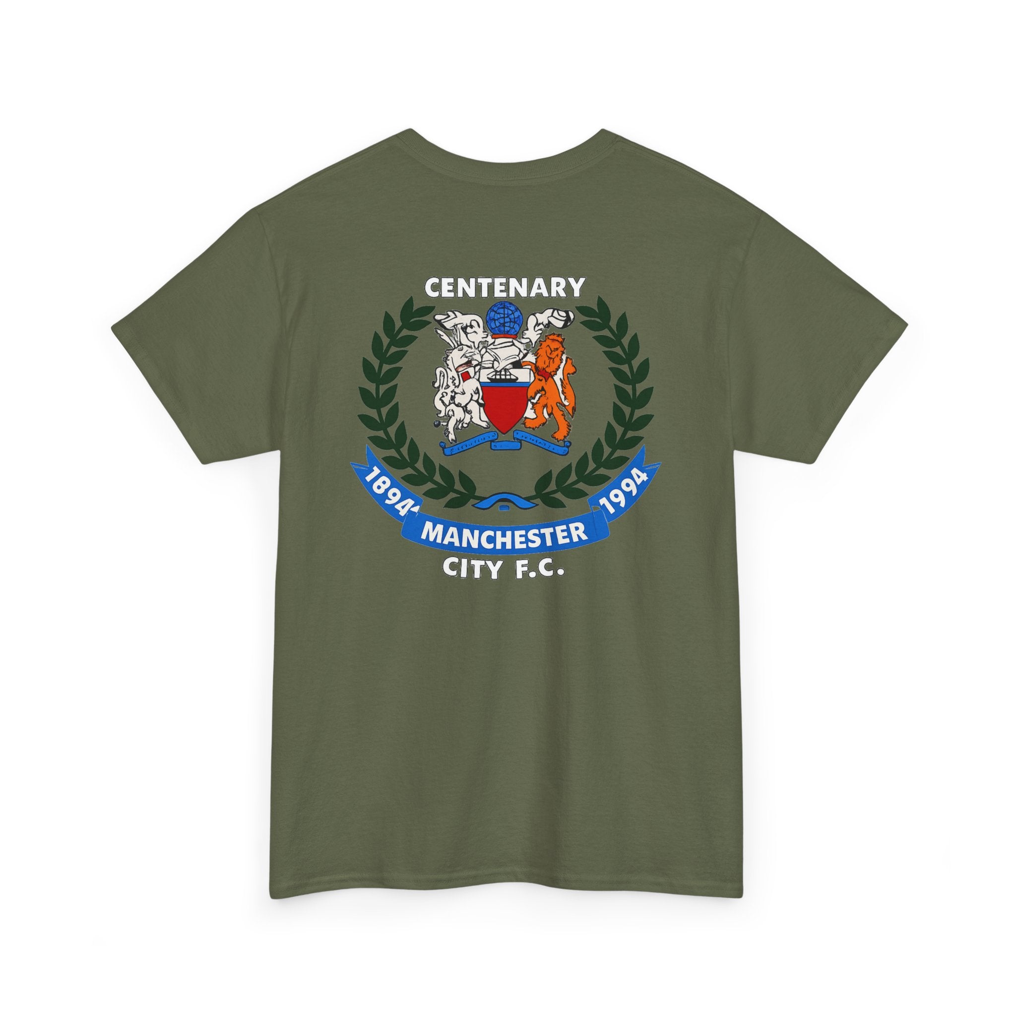 Manchester City F.C. Centenary Crest Tee — 1894–1994 Vintage Football T‑Shirt