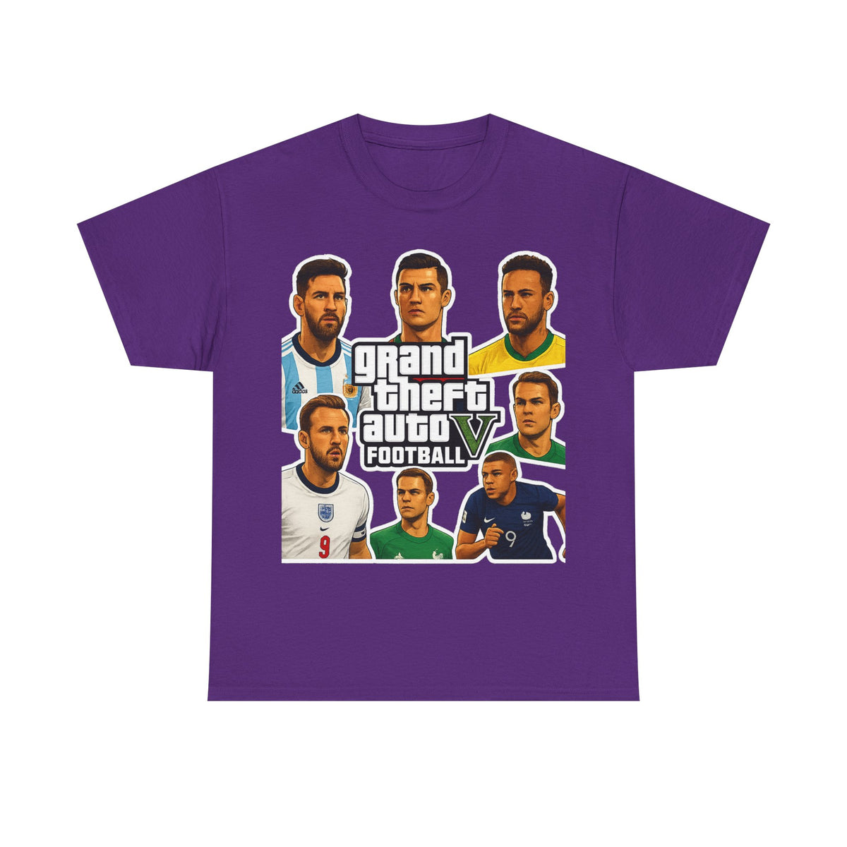 Graphic Tee — 'Grand Theft Auto V Football' Soccer Players Collage Shirt