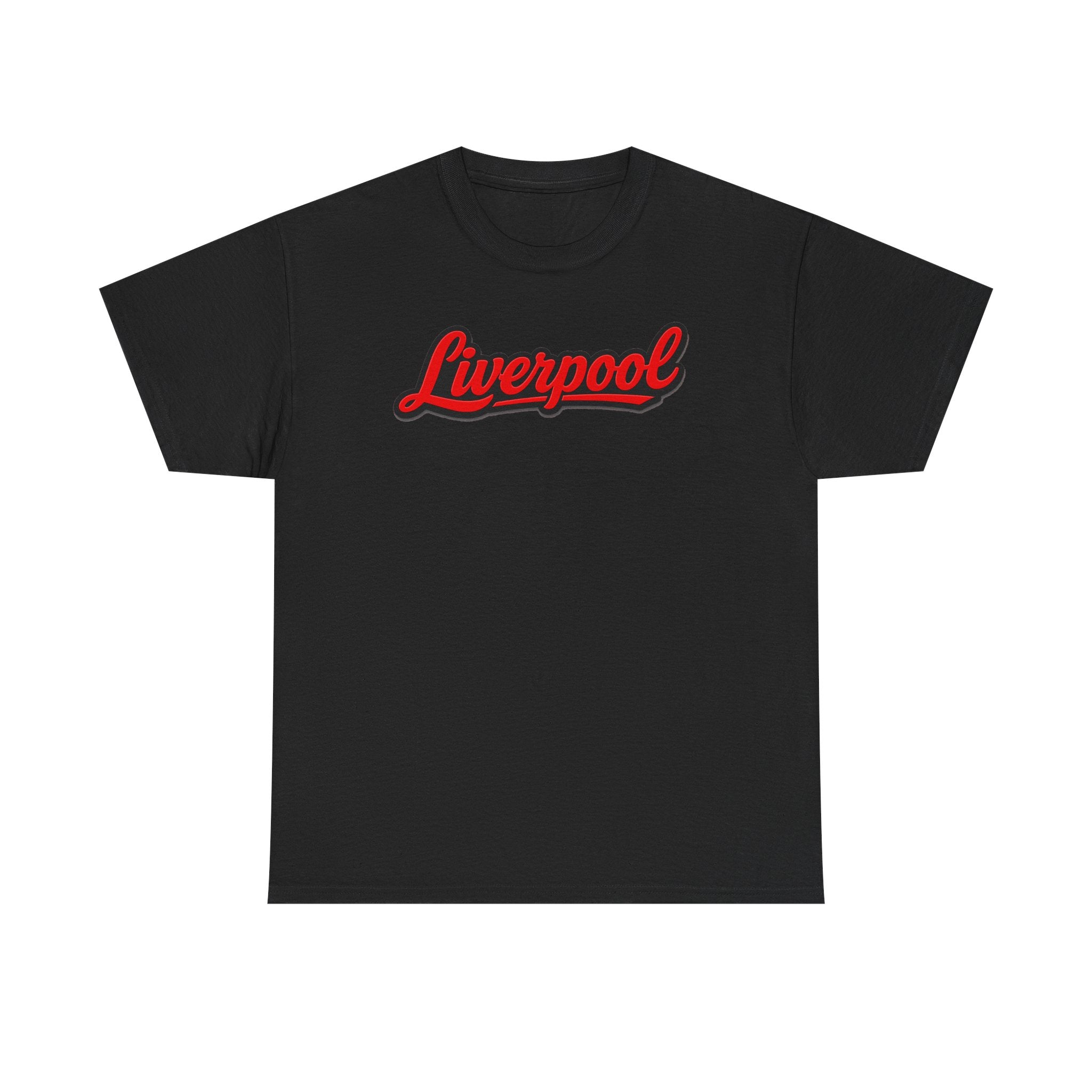 Liverpool Script T-Shirt — Retro Red Script Football Fan Tee