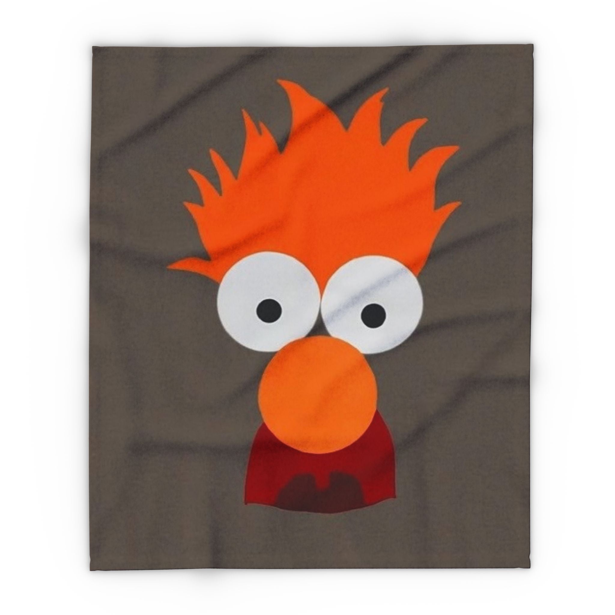 Becker Inspired Orange Fuzzy Character Fleece Blanket – Cute Cartoon Face Cozy Throw