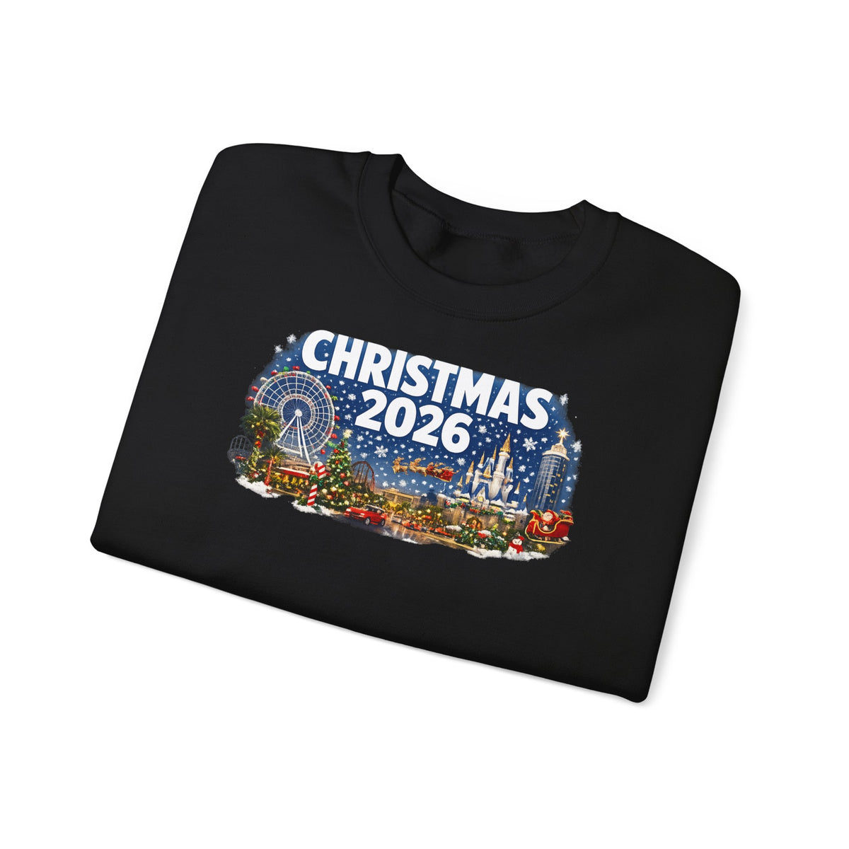 Christmas 2026 Holiday Sweatshirt – Festive Winter Cityscape Crewneck