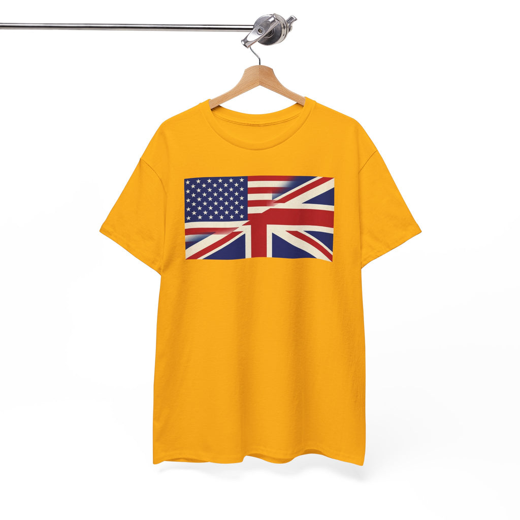 USA-UK Flag Graphic Tee — American British Union Jack Mashup T-Shirt