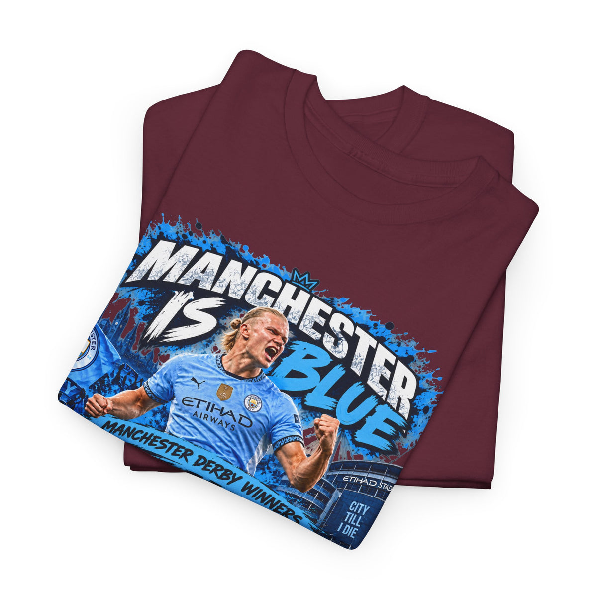 Manchester Is Blue Derby Winners 2026 Cotton T-Shirt