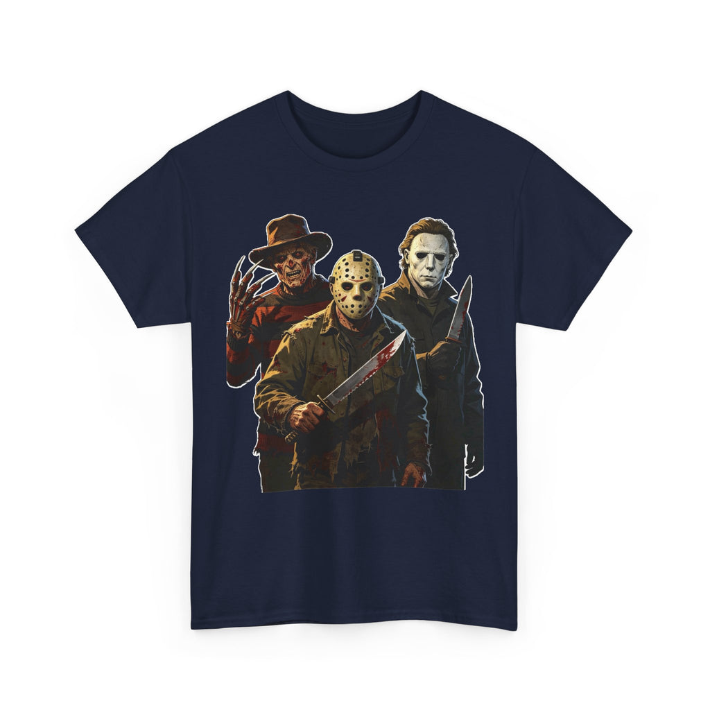 Horror Icons T-Shirt — Freddy, Jason & Michael Trio Graphic Tee