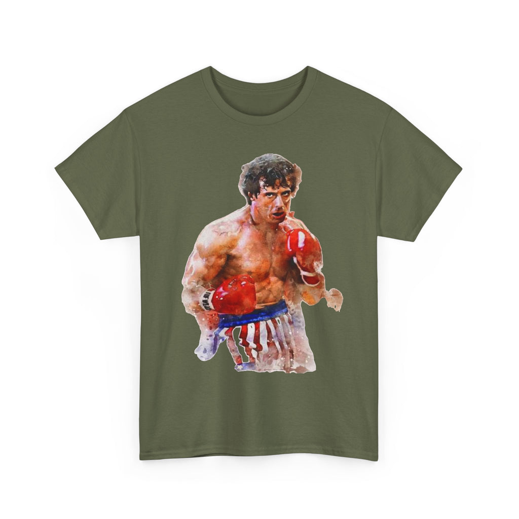 Boxer Rocky Painting T‑Shirt — Vintage American Flag Boxing Tee