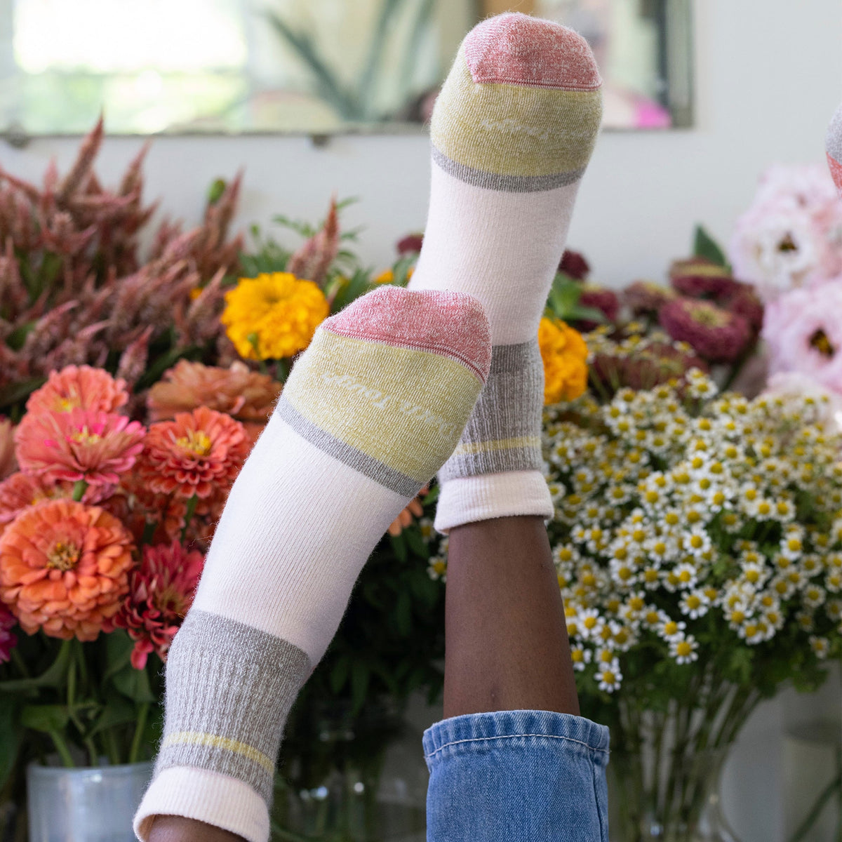 Ladies Merino Wool Ankle Heavyweight Cushioned Colourful Socks