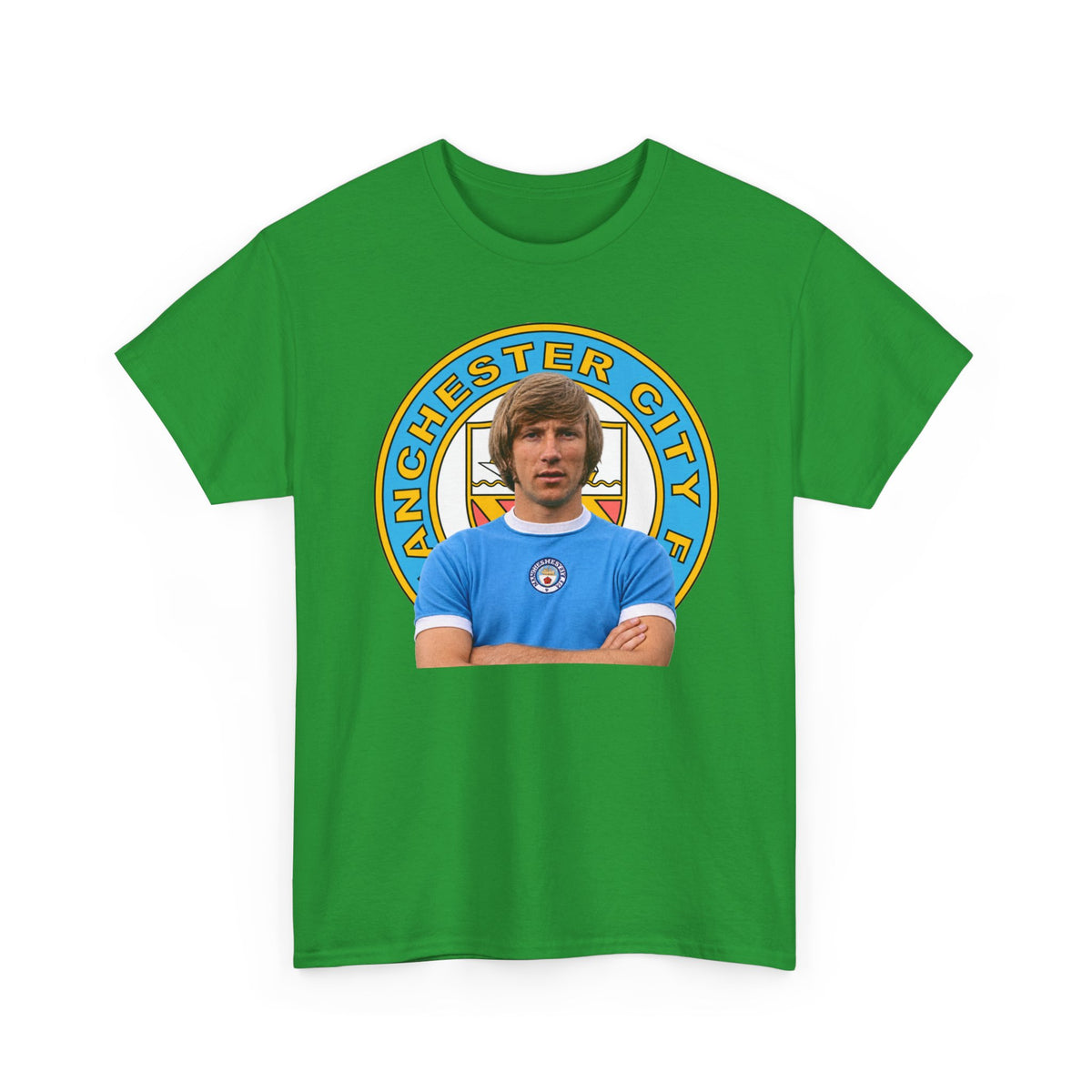 Colin Bell Manchester City Legend Cotton Tee — Retro Player Graphic