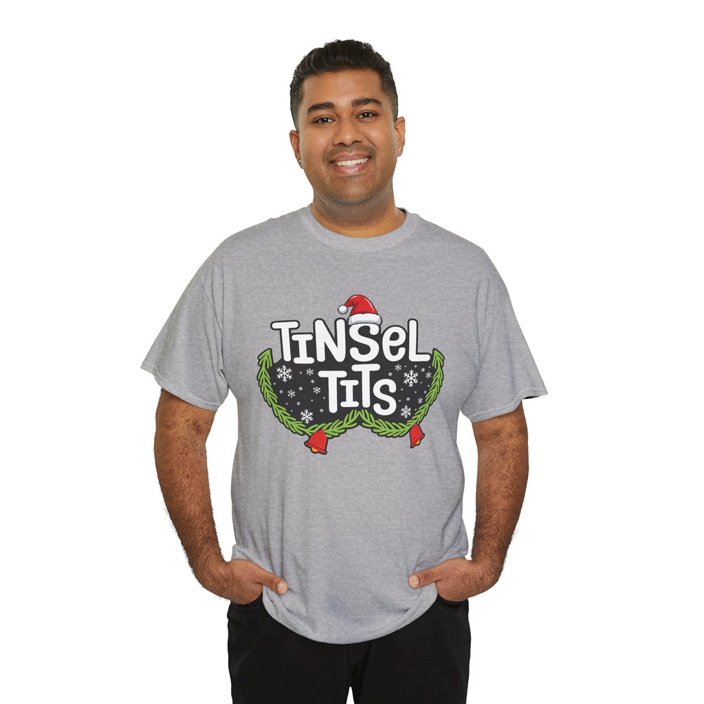T-Shirt — "Tinsel Tits" Funny Christmas Wreath Holiday Tee