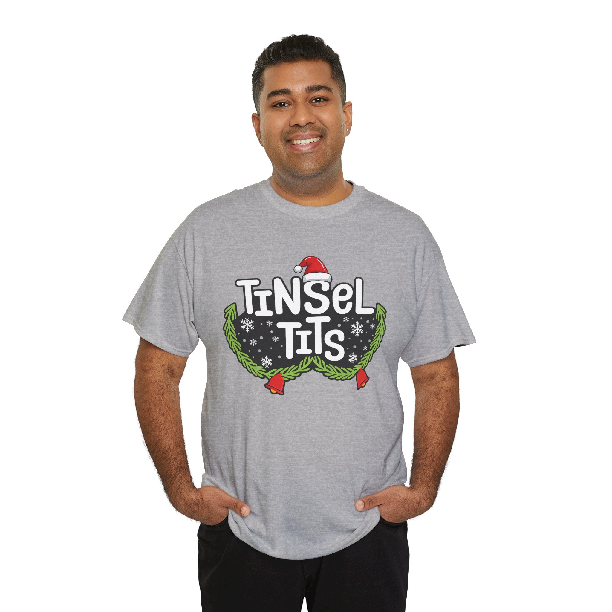 T-Shirt — "Tinsel Tits" Funny Christmas Wreath Holiday Tee