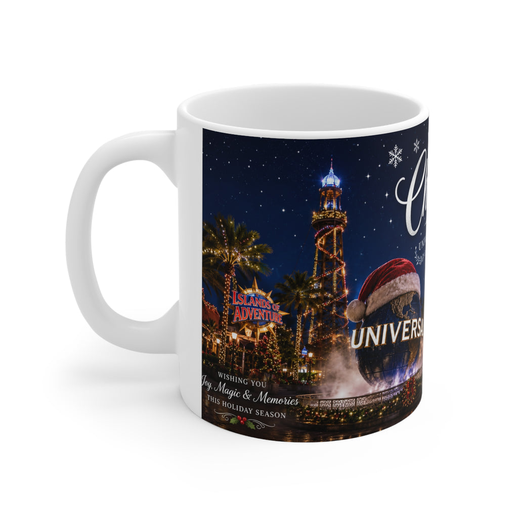 Christmas 2026 Universal Orlando Coffee Mug — Merry Christmas Resort Souvenir (11oz/15oz)