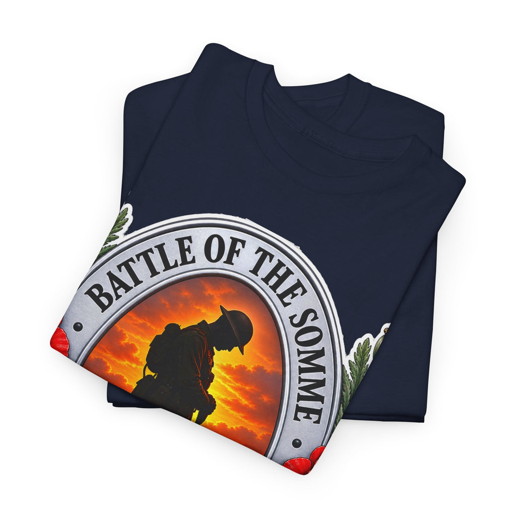 Battle of the Somme Memorial Cotton T-Shirt — 100th Anniversary Poppy Tribute