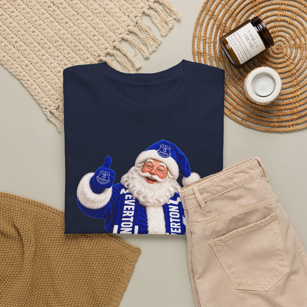 Everton Santa Scarf Christmas Tee - Holiday Vintage Santa T-Shirt
