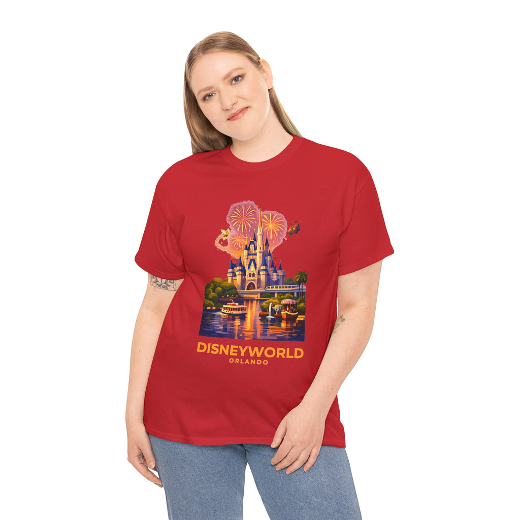 Disney World Castle Orlando Fireworks Cotton T‑Shirt