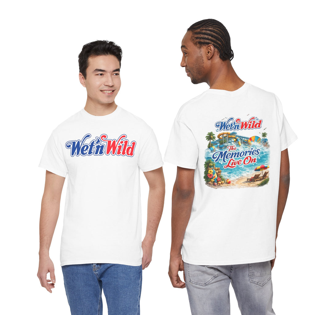Wet'n Wild Beach Tee — "The Memories Live On" Retro Island Graphic Shirt
