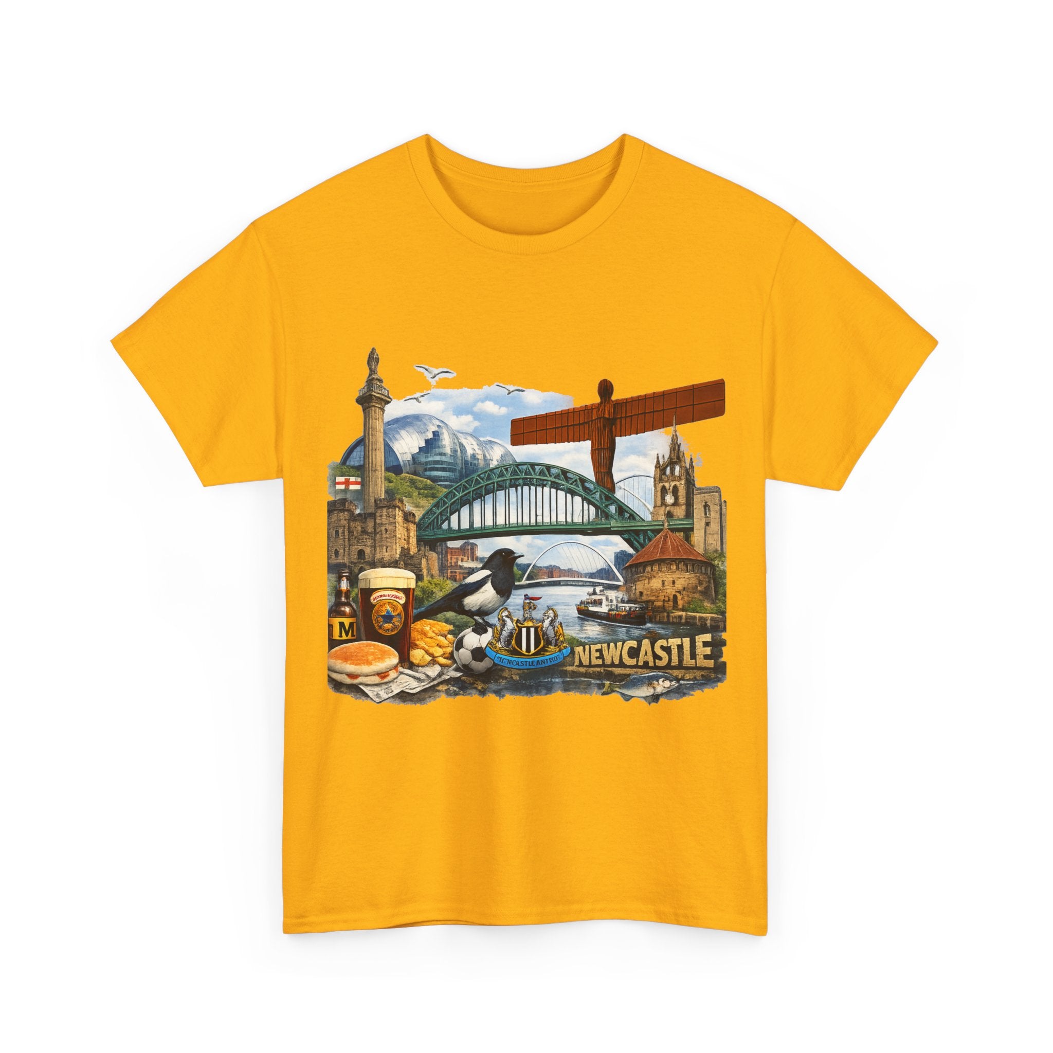 Newcastle Upon Tyne Landmark Tee — Vintage Cityscape T-Shirt
