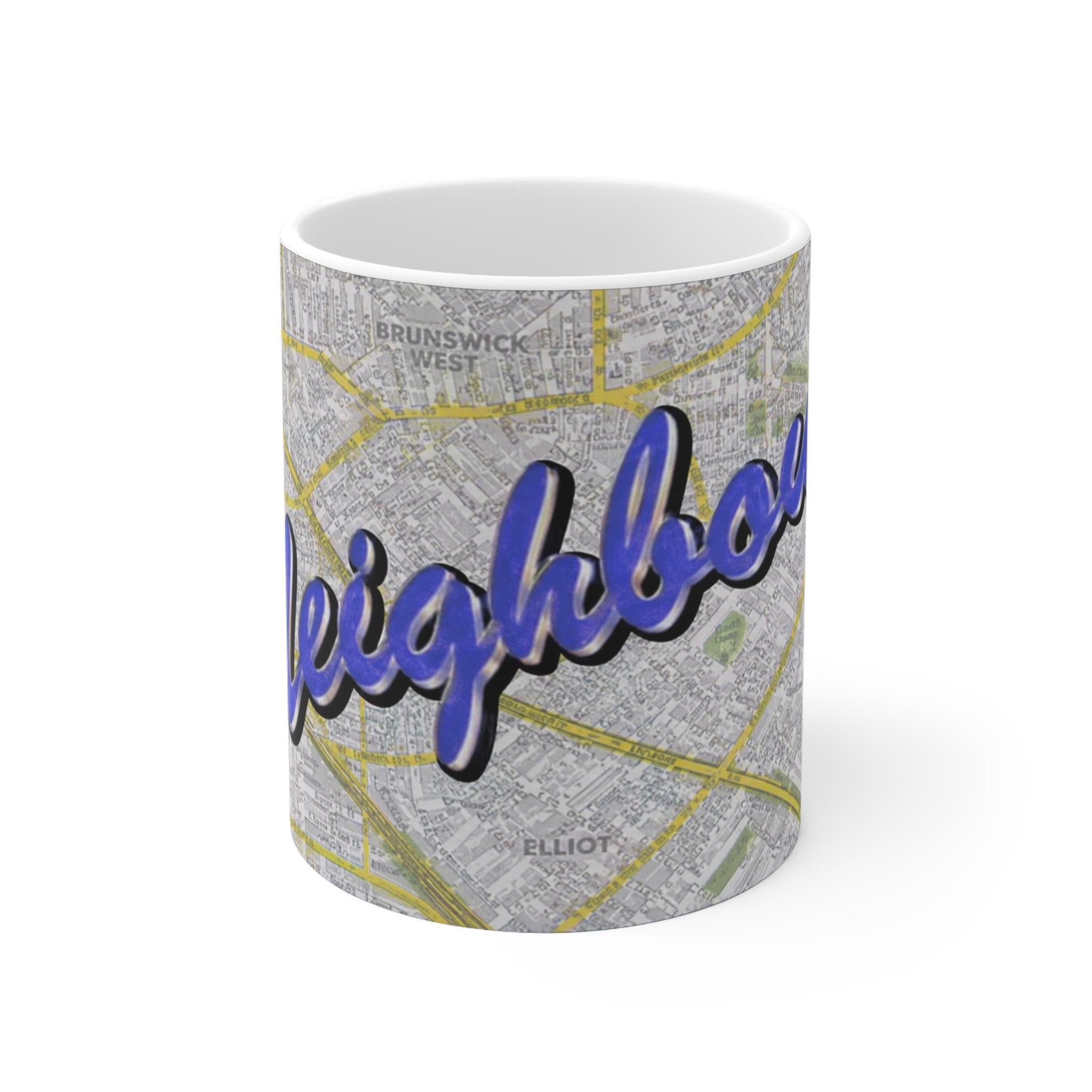 Neighbours Classic TV Soap  Map Ceramic Mug – Personalized City Map Coffee Cup (11oz/15oz)