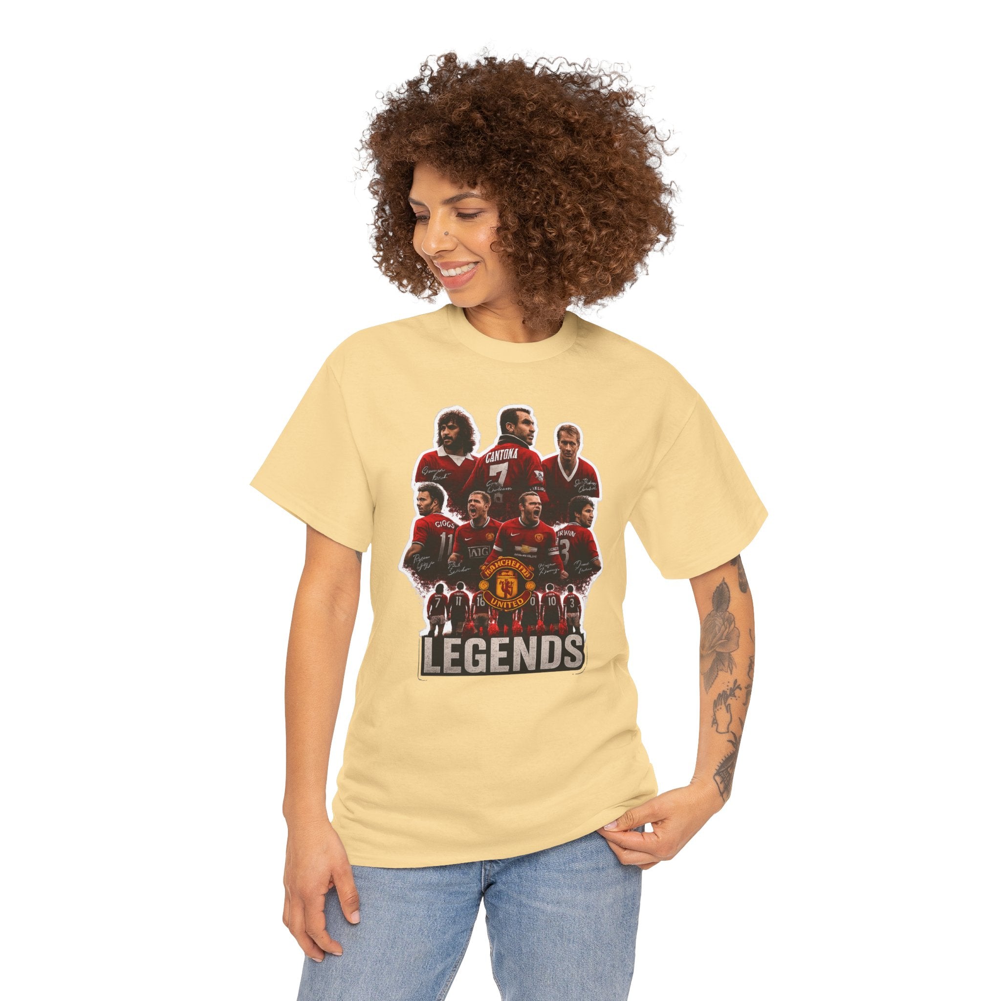 Manchester United Legends Football Team Tee — Retro Manchester United Players Graphic Shirt