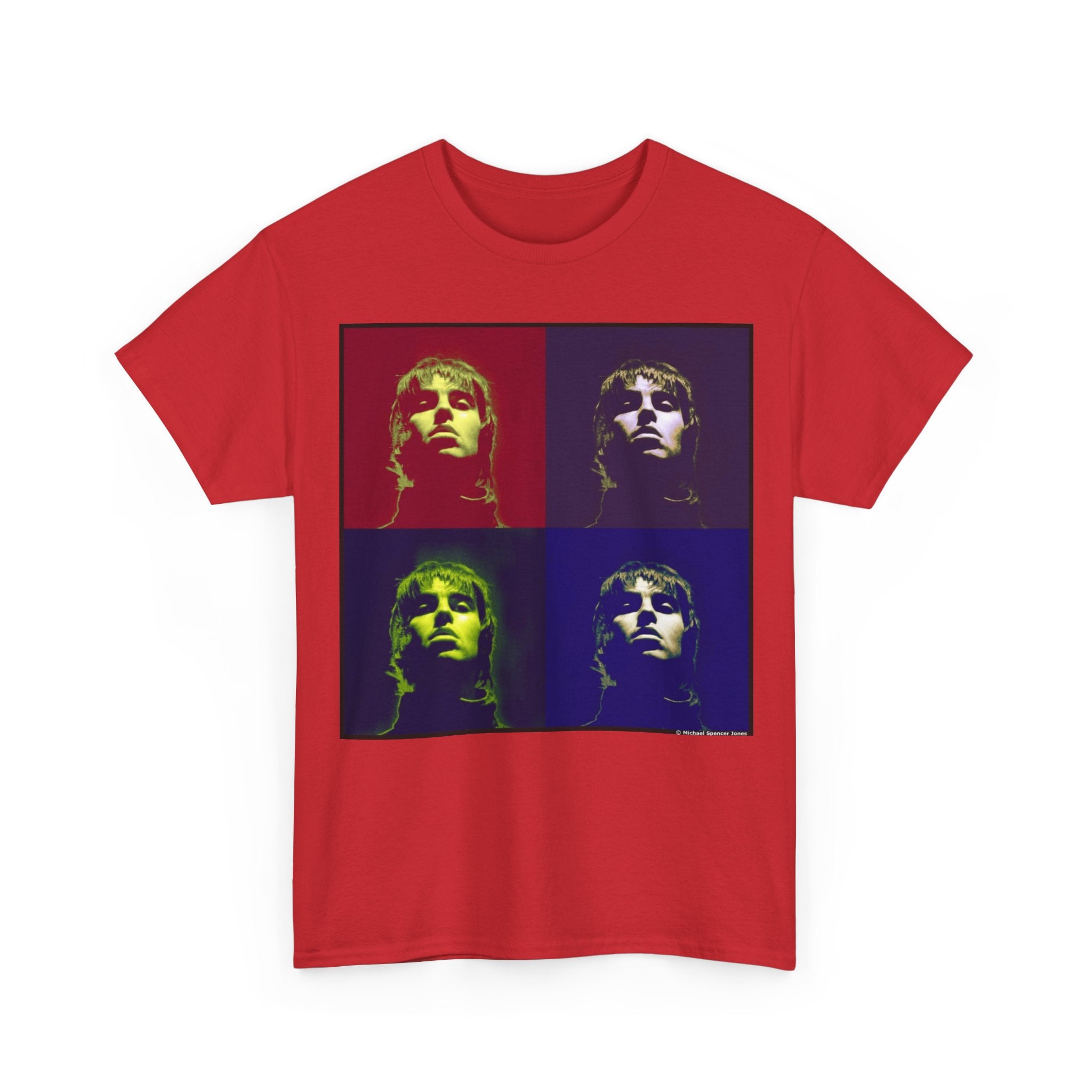 Liam Gallagher Oasis Pop Art Portrait T-Shirt - Retro Color Block Music Icon Tee