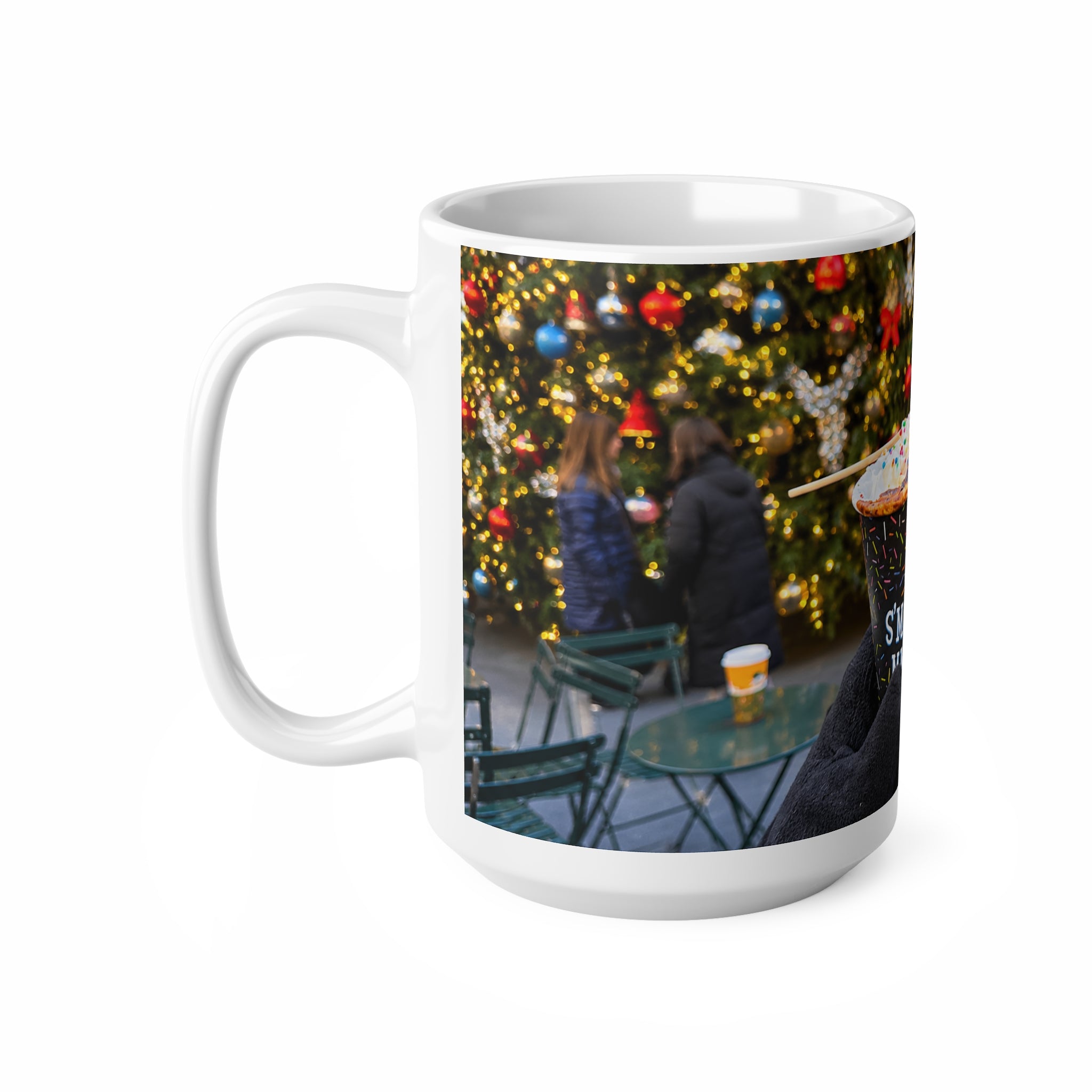 S'mores Hot Cocoa Mug — Holiday Christmas Market Ceramic Coffee Cup (11oz & 15oz)