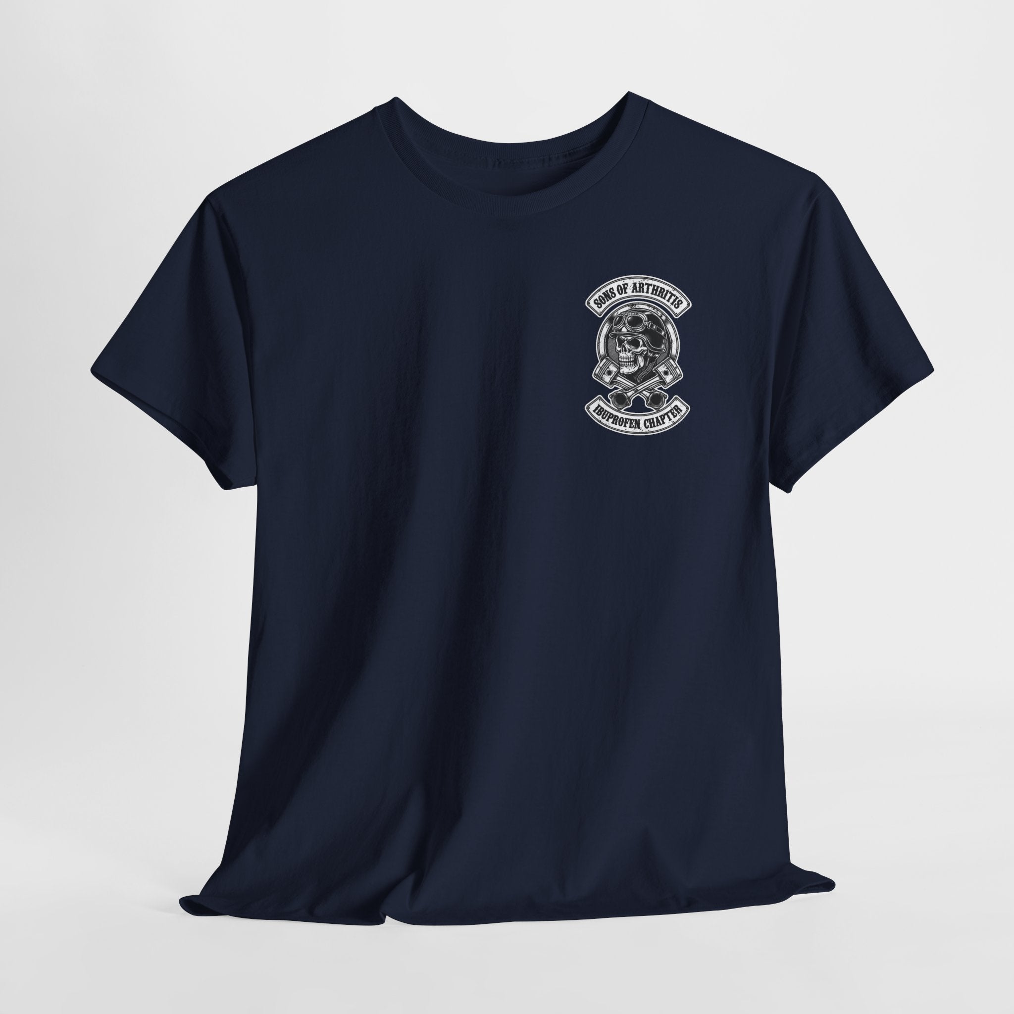 Sons of Arthritis Tee — Humorous Biker Skull "Ibuprofen Chapter" T-Shirt