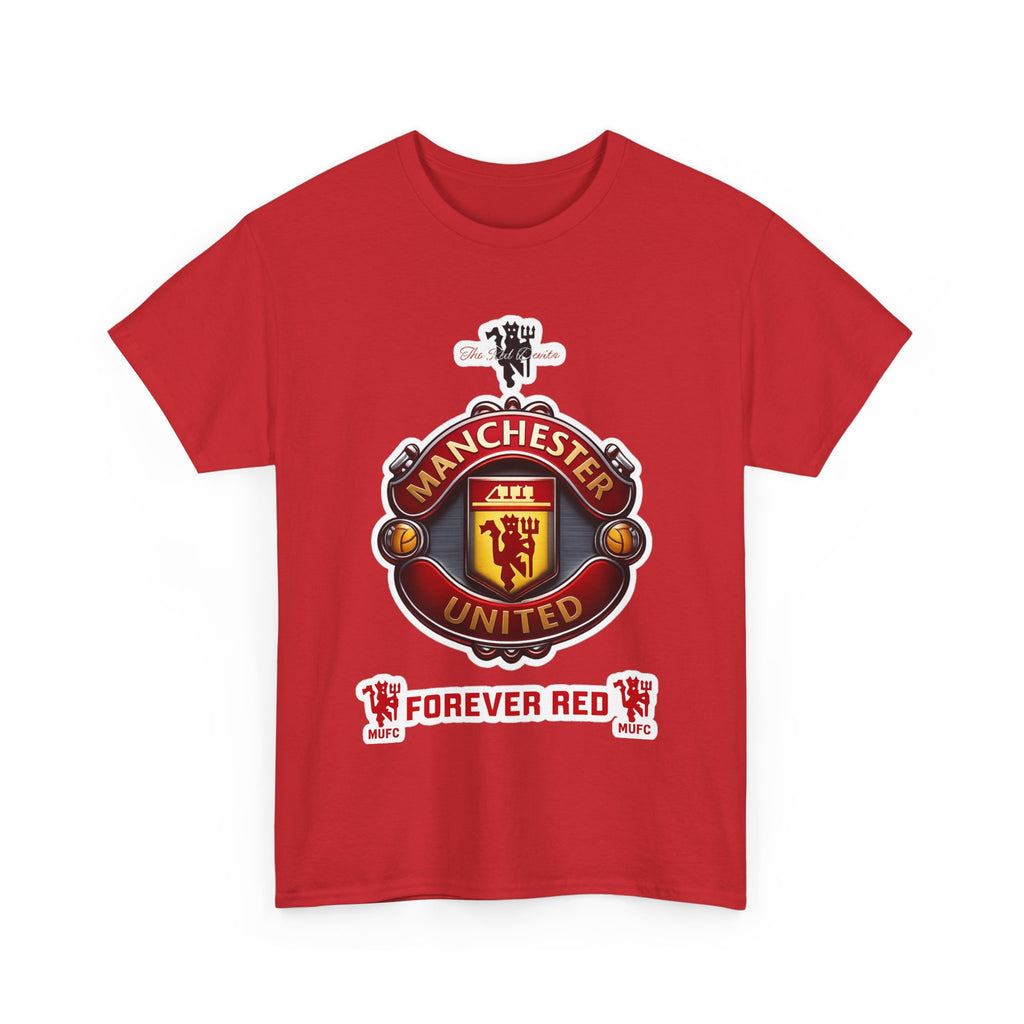 Manchester United Inspired Football Crest Tee — "Forever Red" Supporter Shirt