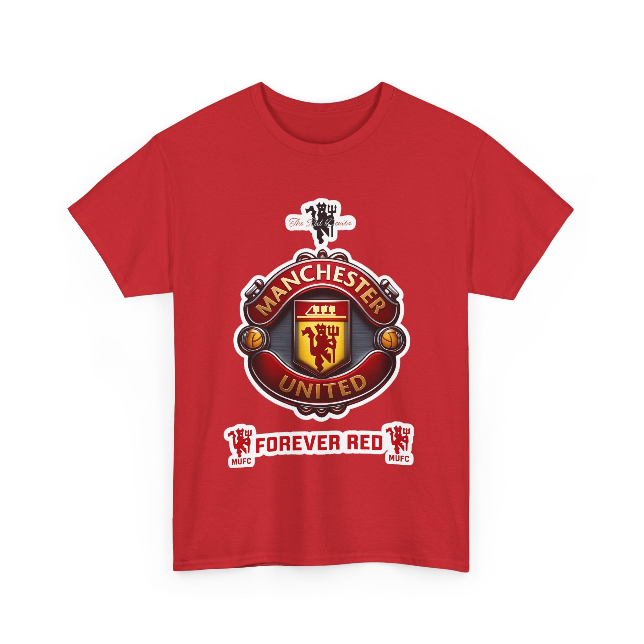 Manchester United Inspired Football Crest Tee — "Forever Red" Supporter Shirt