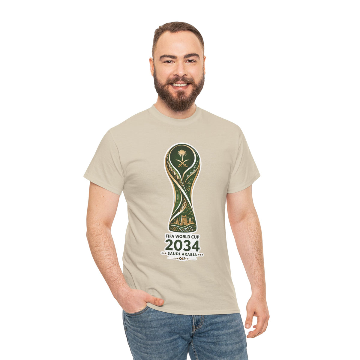 2034 FIFA World Cup Qatar 2034 Trophy Cotton T‑Shirt