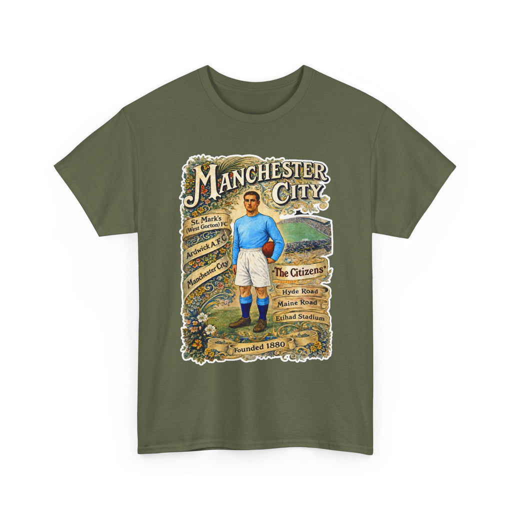 Manchester City Vintage Football Tee — Retro Soccer Graphic T-Shirt