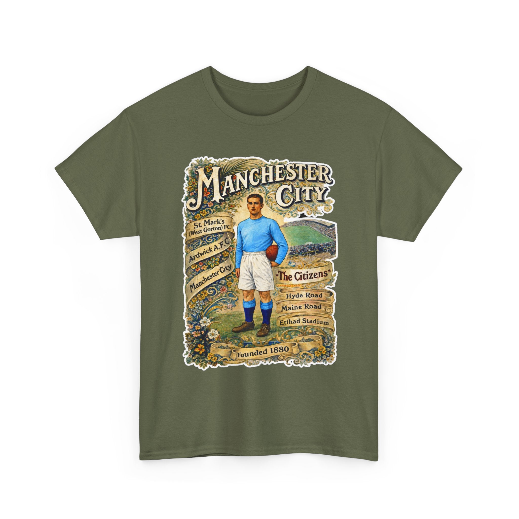 Manchester City Vintage Football Tee — Retro Soccer Graphic T-Shirt