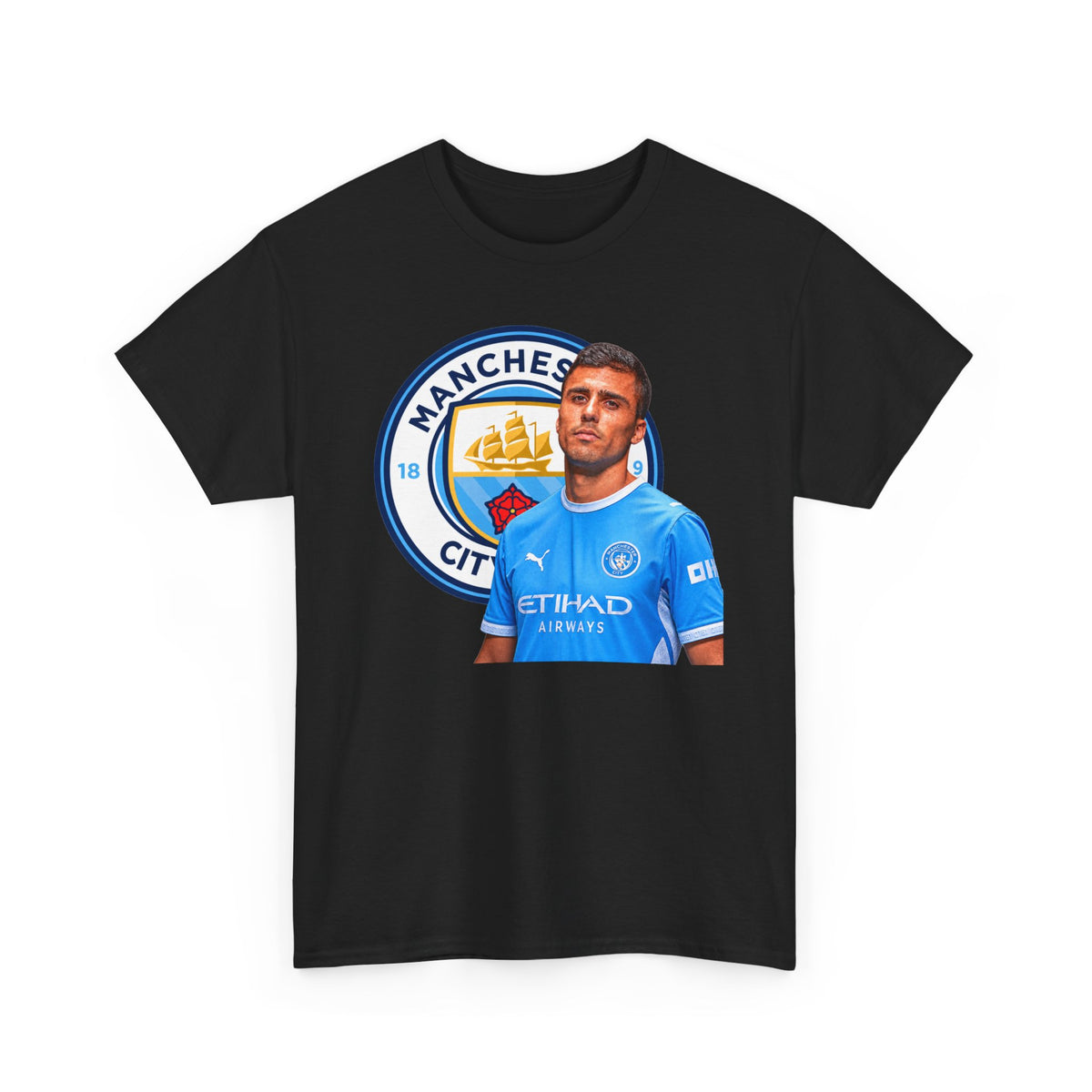 Rodri Manchester City Legend Football Tee — Player Portrait Soccer Shirt