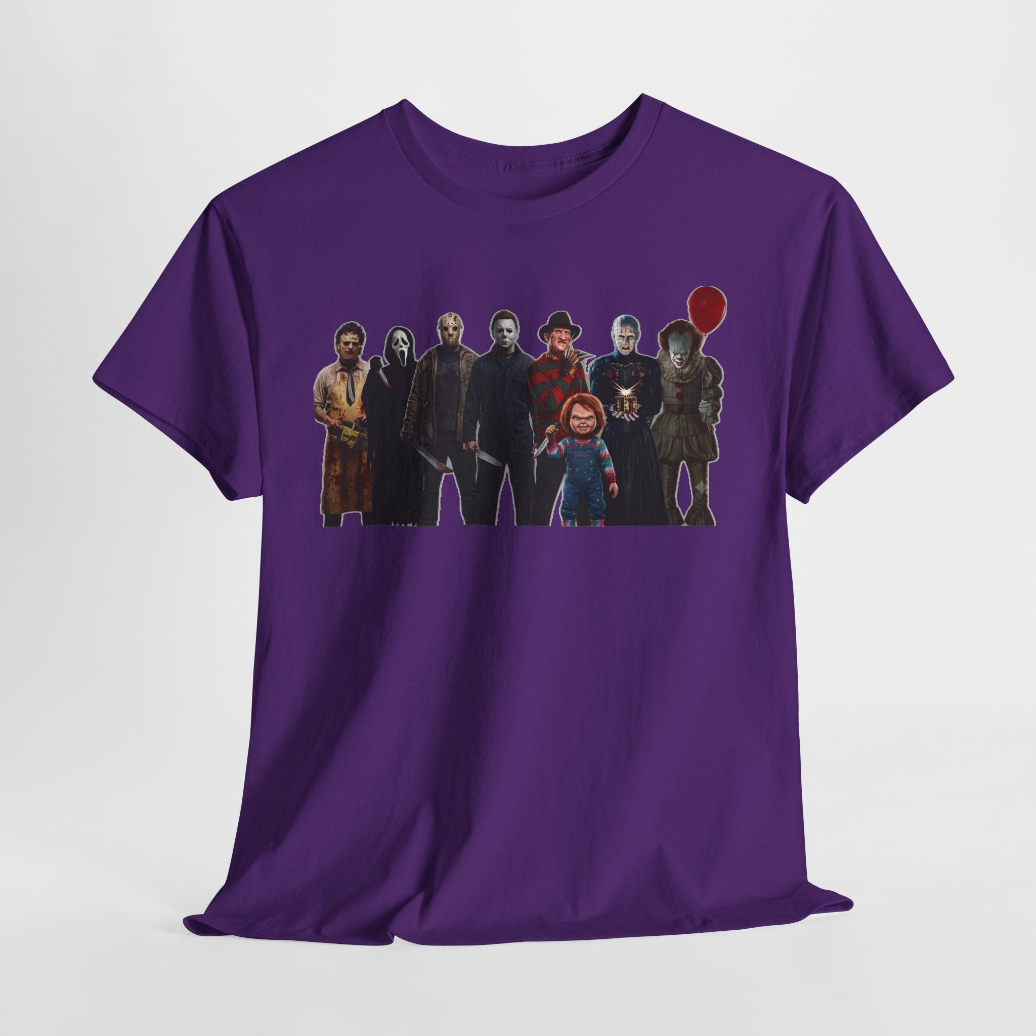 Horror Icons Collage T‑Shirt — Retro Movie Villains Graphic Tee