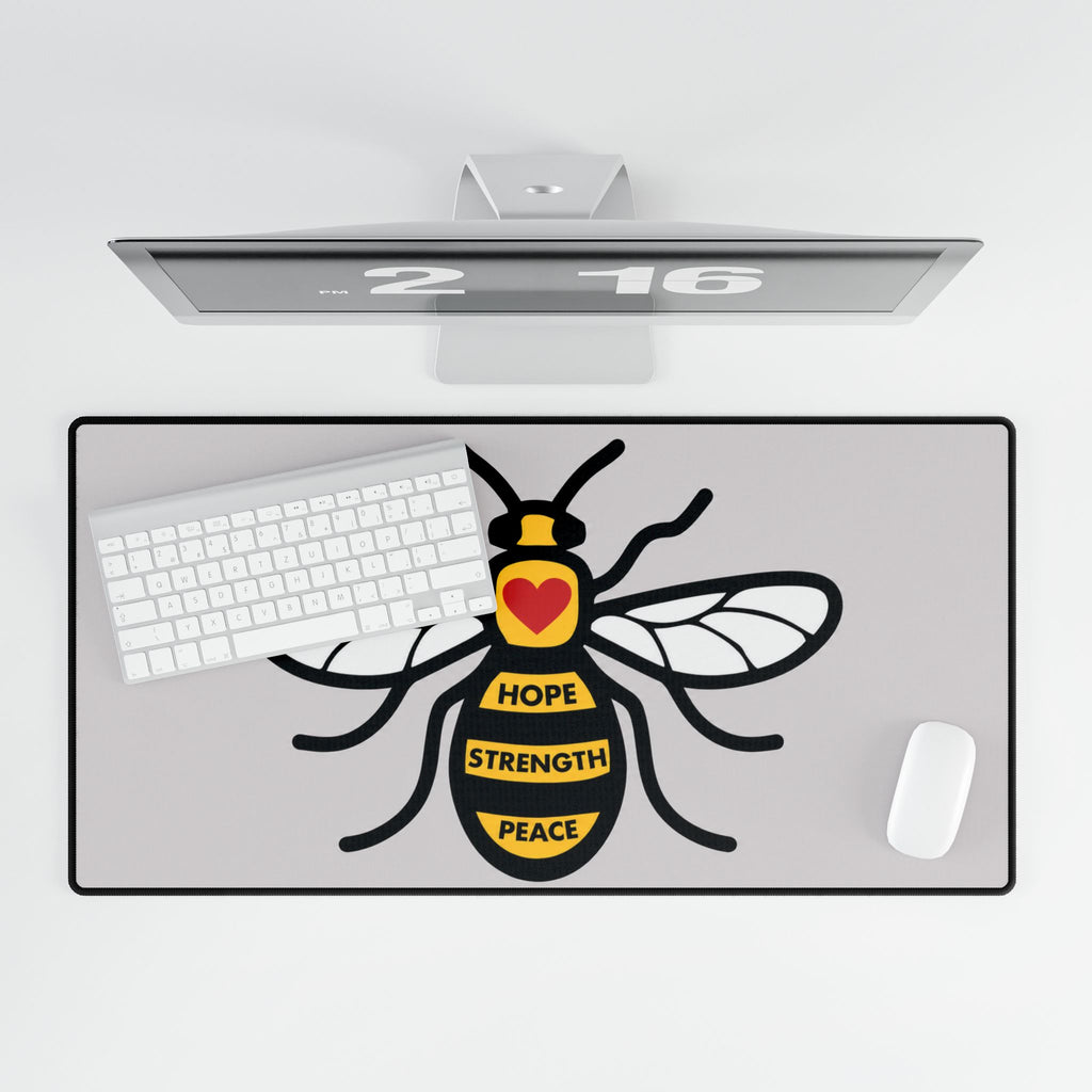 Manchester Bee Hope Strength Peace Bee Desk Mat – Large Gaming/Work Desk Pad