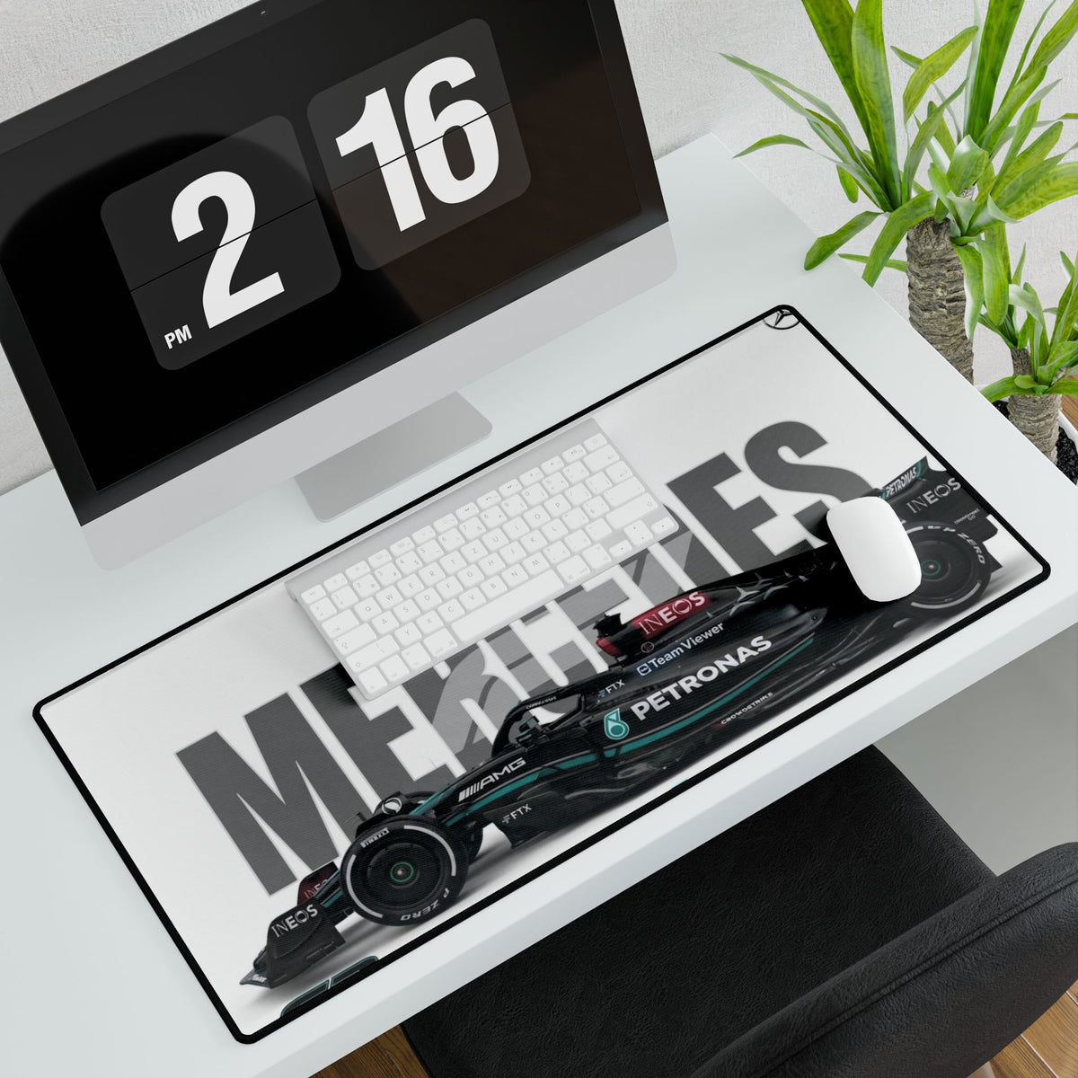 Mercedes AMG F1 Racing Desk Mat — Large Gaming/Work Surface