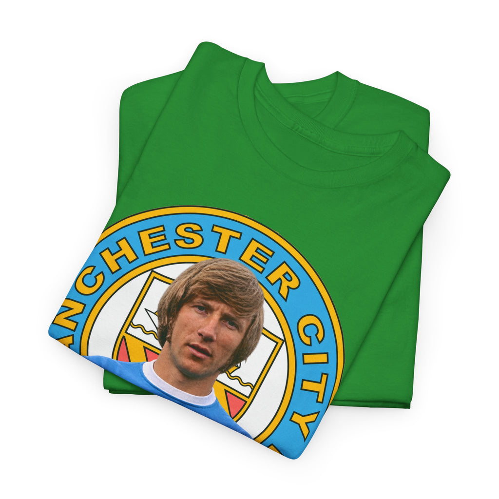 Colin Bell Manchester City Legend Cotton Tee — Retro Player Graphic