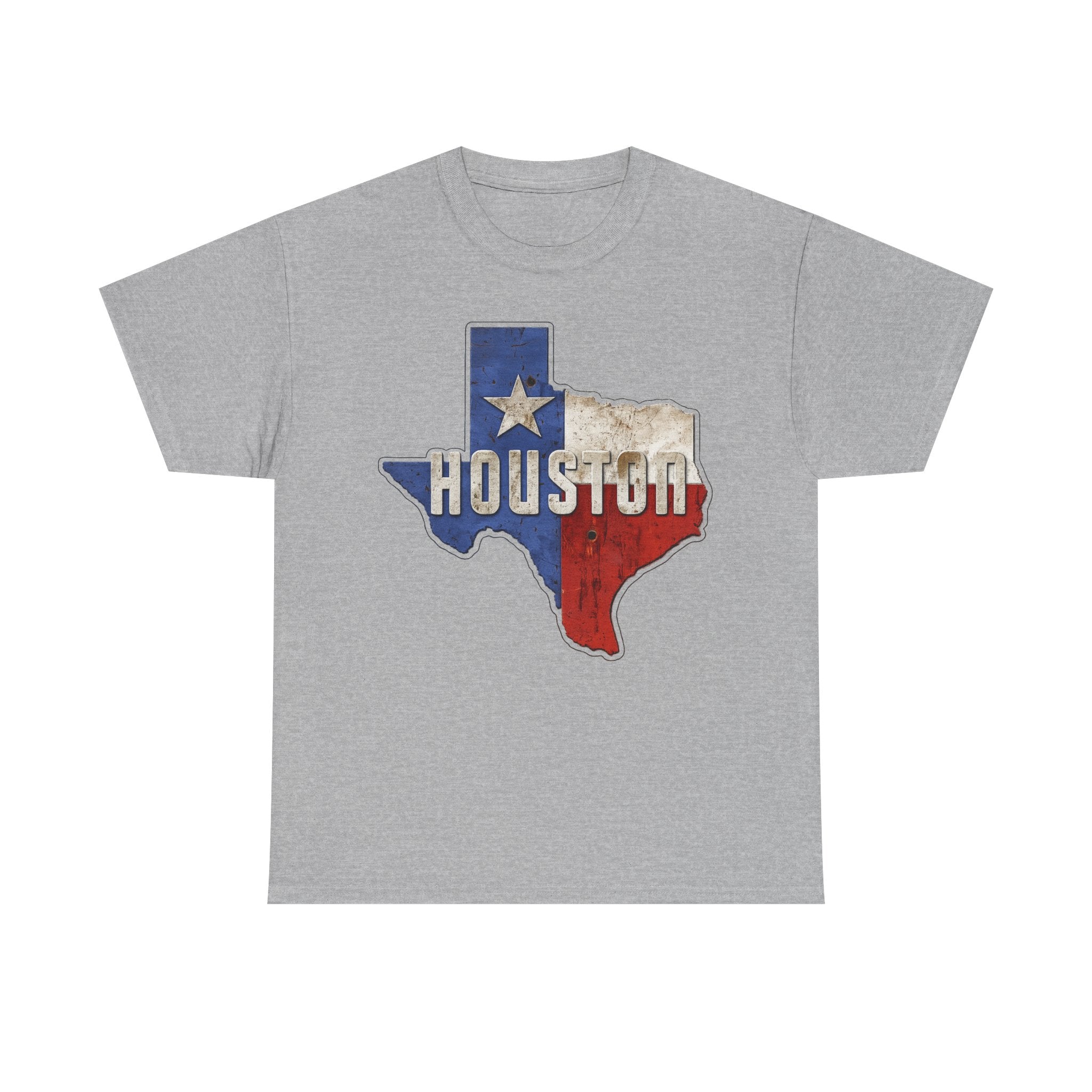 Houston Texas Flag Graphic Tee — Vintage State Outline T-Shirt