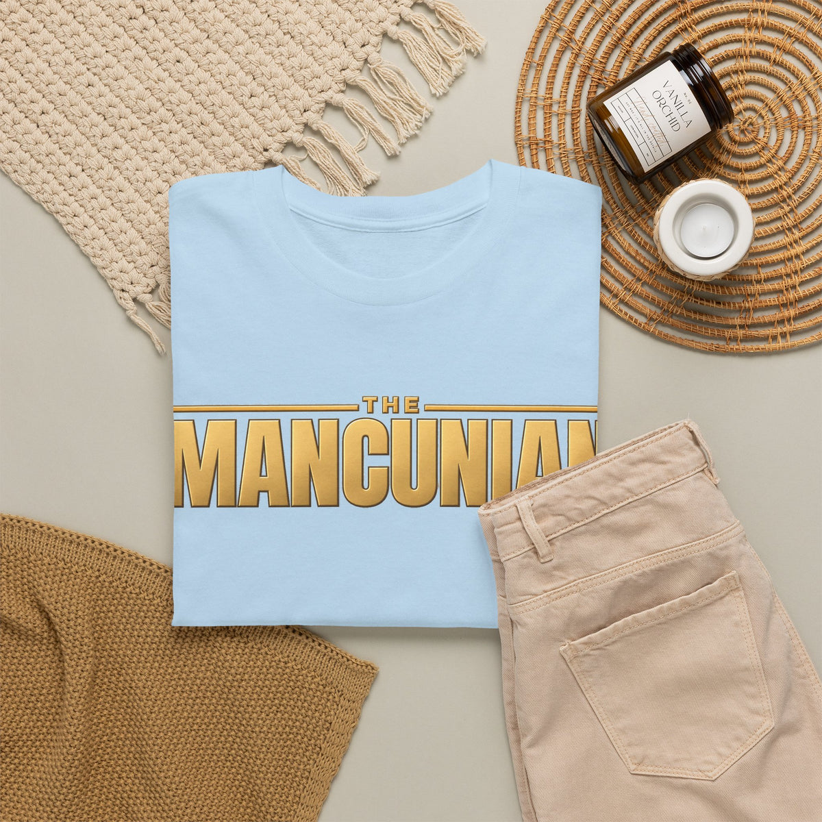 Mancunian Gold Logo Cotton T‑Shirt