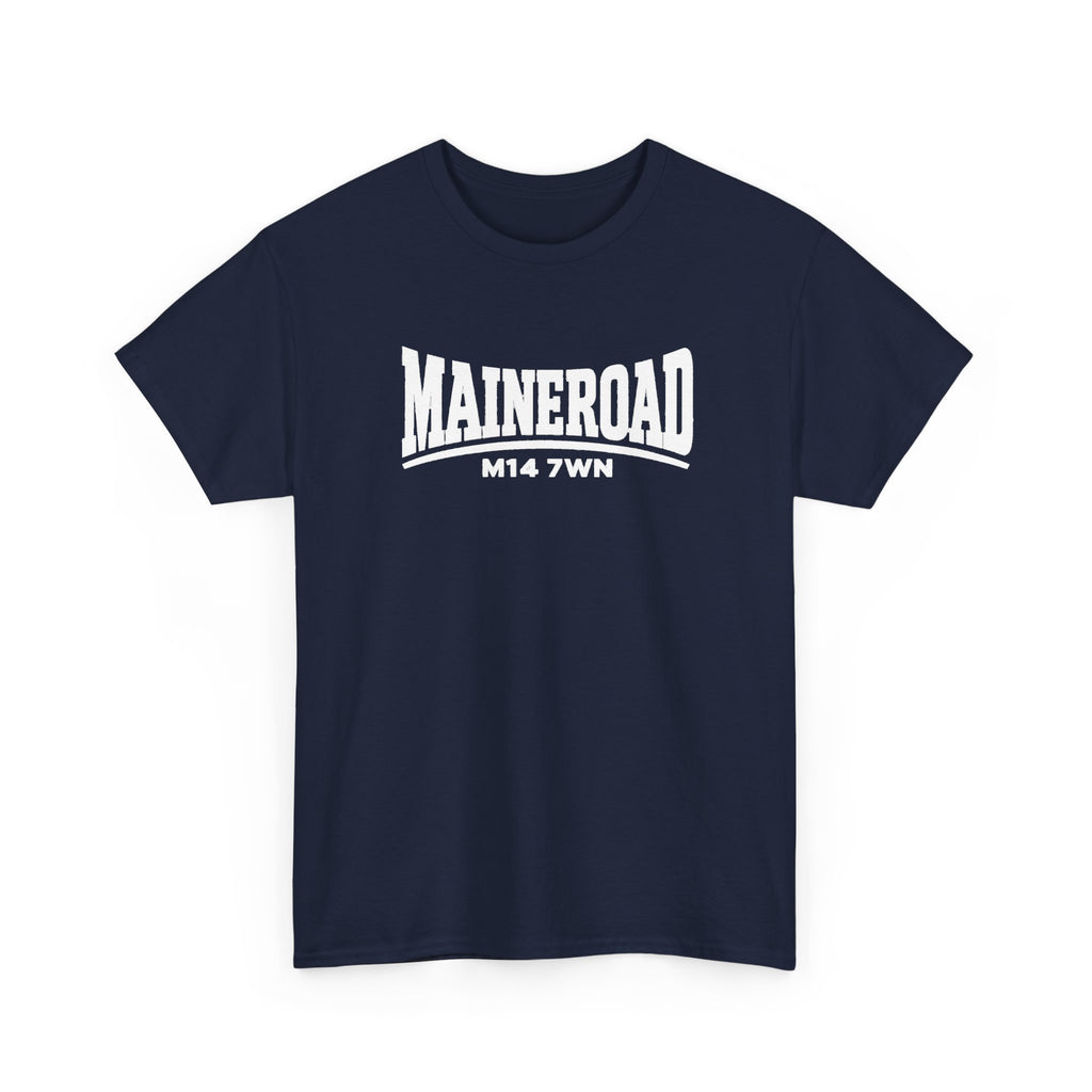 Maine Road Manchester City Cotton T-Shirt — M14 7WN Maine Graphic T-Shirt