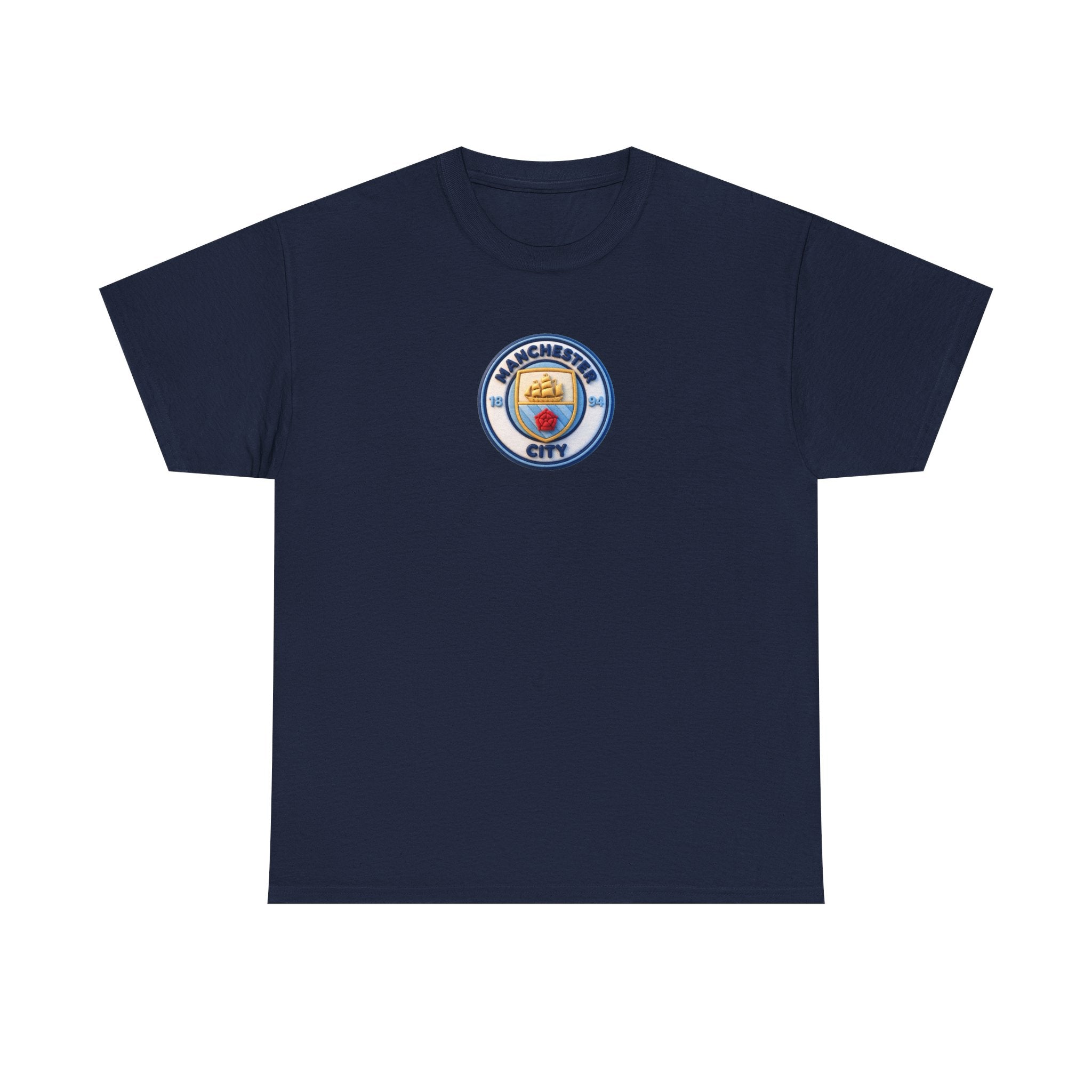 Manchester City Crest Unofficial 3D T-Shirt — Minimal Soccer Logo Tee